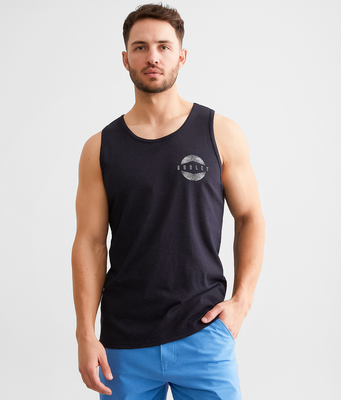 Hurley Co-op Tank Top - Men's Tank Tops in Black Pure Plantinum