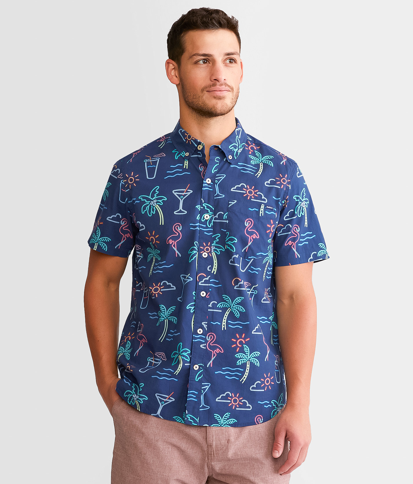 Chubbies The Neon Light Stretch Shirt - Men's Shirts in Navy