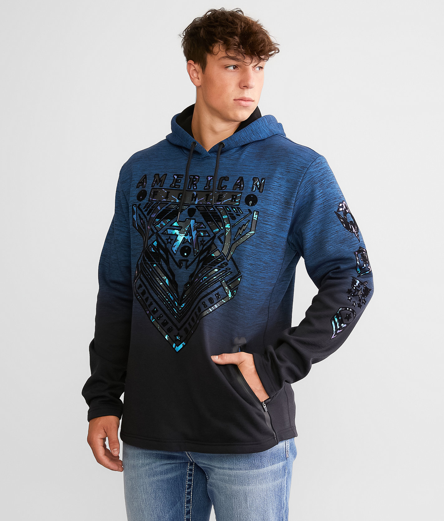 American Fighter Wardell Hooded Sweatshirt - Men's Sweatshirts in Dark Blue Black