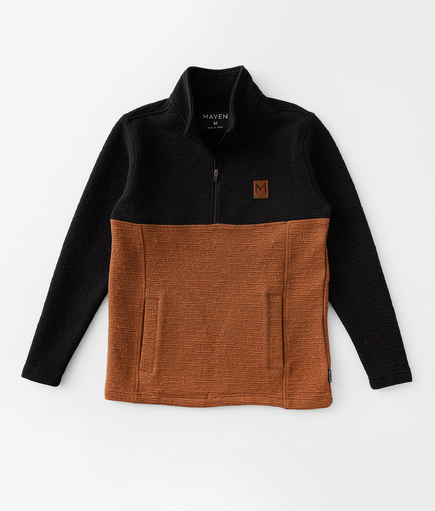 Boys - Maven Co-op Color Block Pullover - Boy's Sweatshirts in Black Cognac