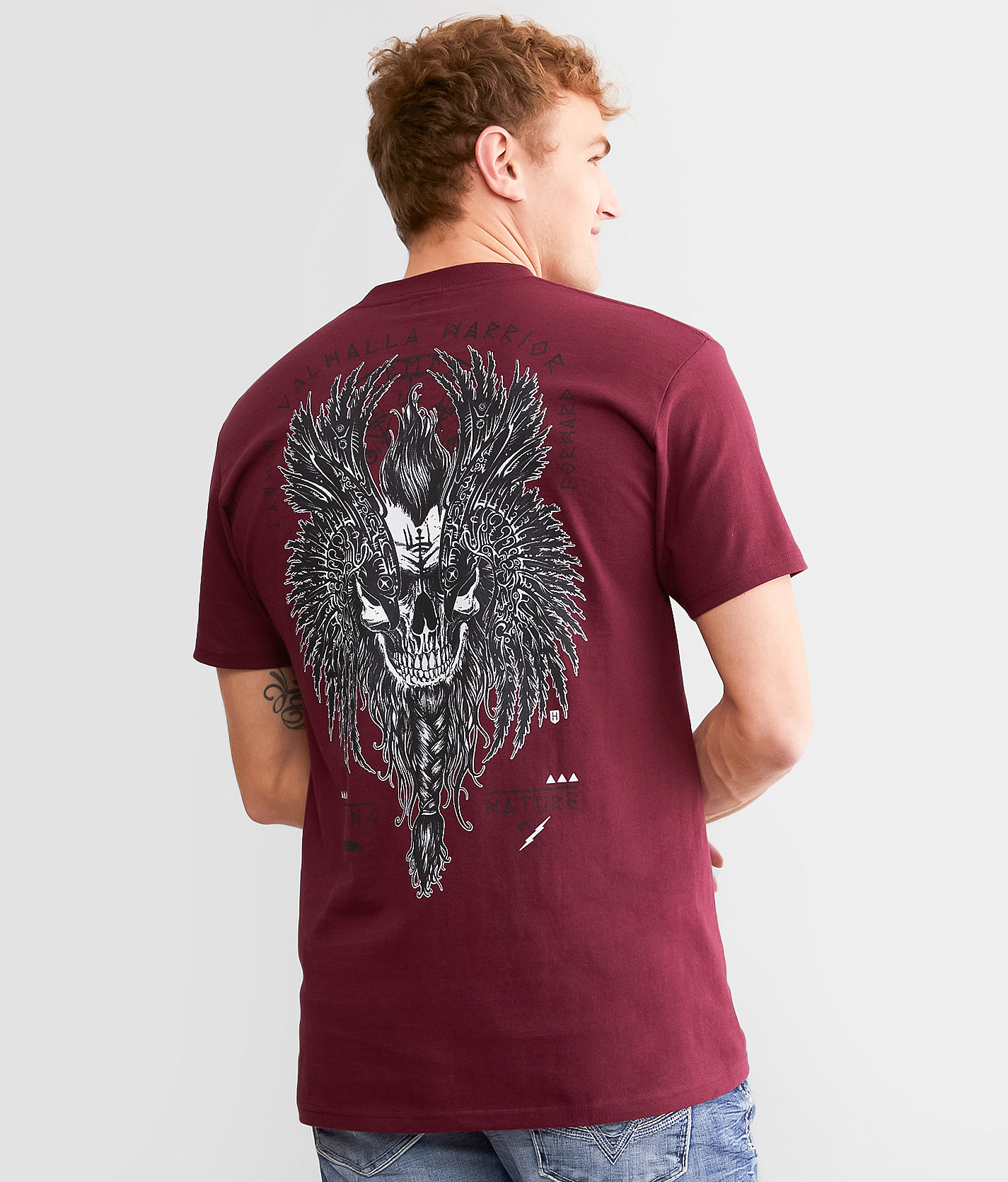 Howitzer Viking Crow T-Shirt - Men's T-Shirts in Burgundy