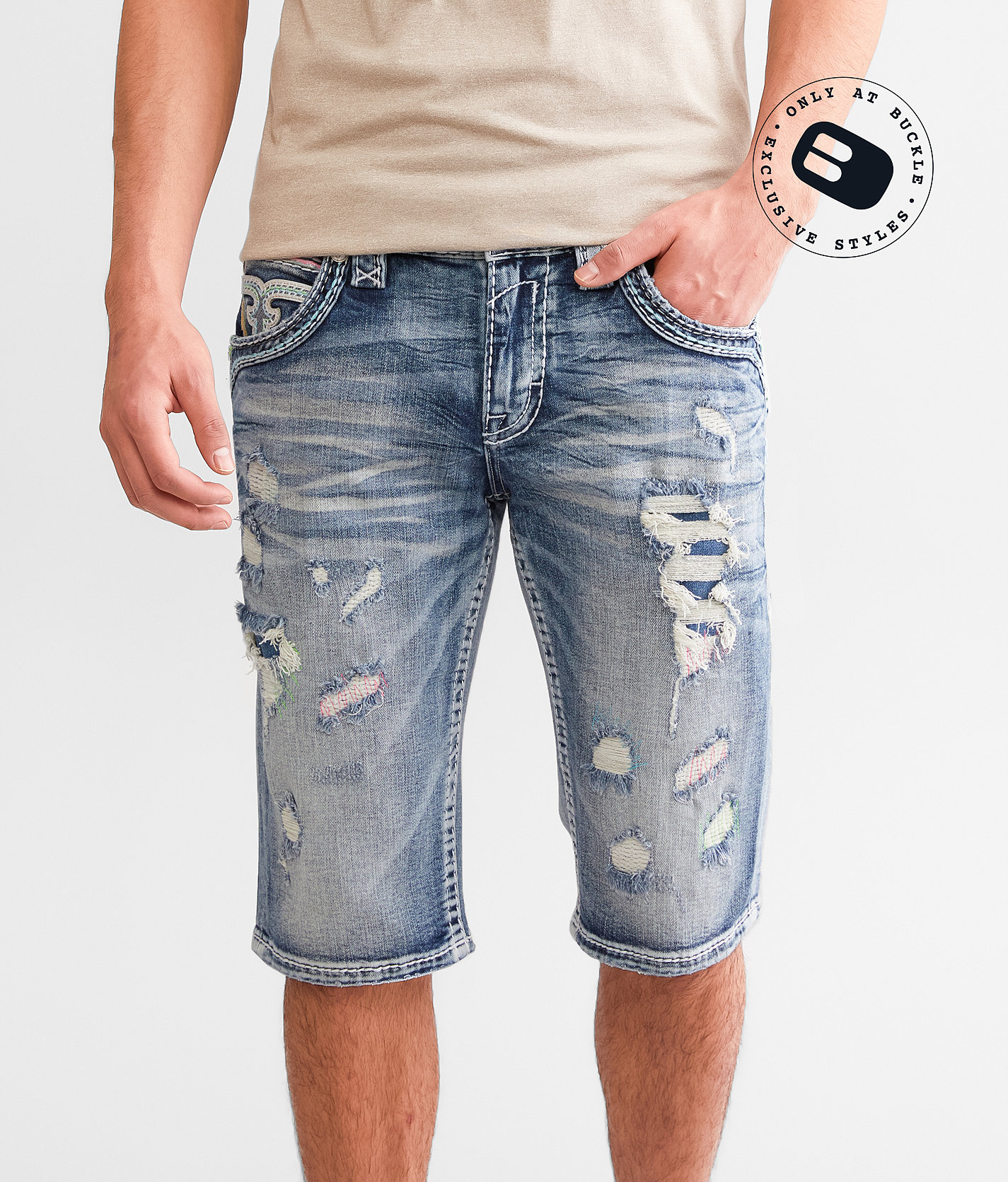 Rock Revival Eastyn 14" Stretch Short - Men's Shorts in Eastyn H204