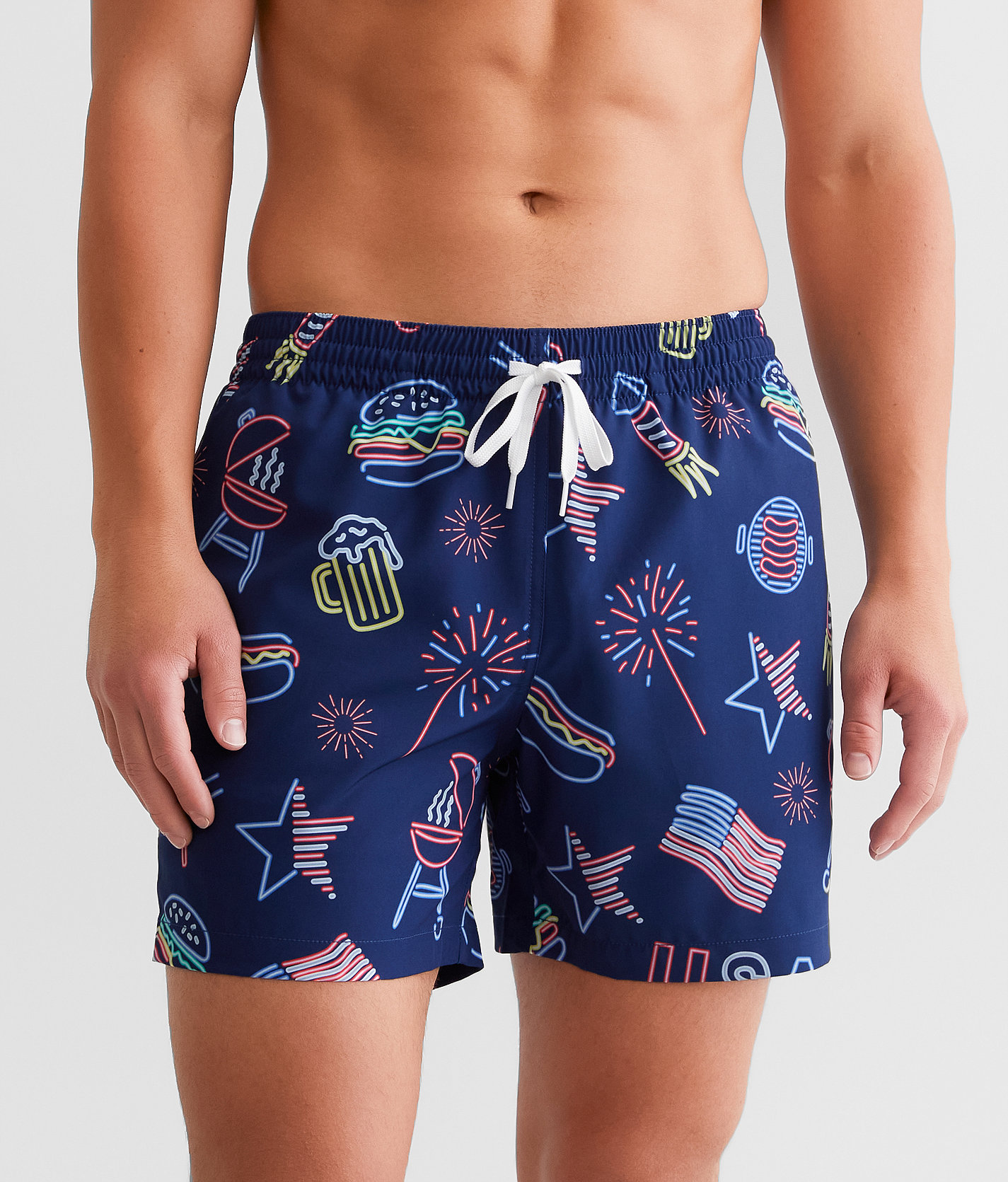 Chubbies The Patriotic Lights Stretch Swim Trunks - Men's Swimwear in Open Mescellaneous