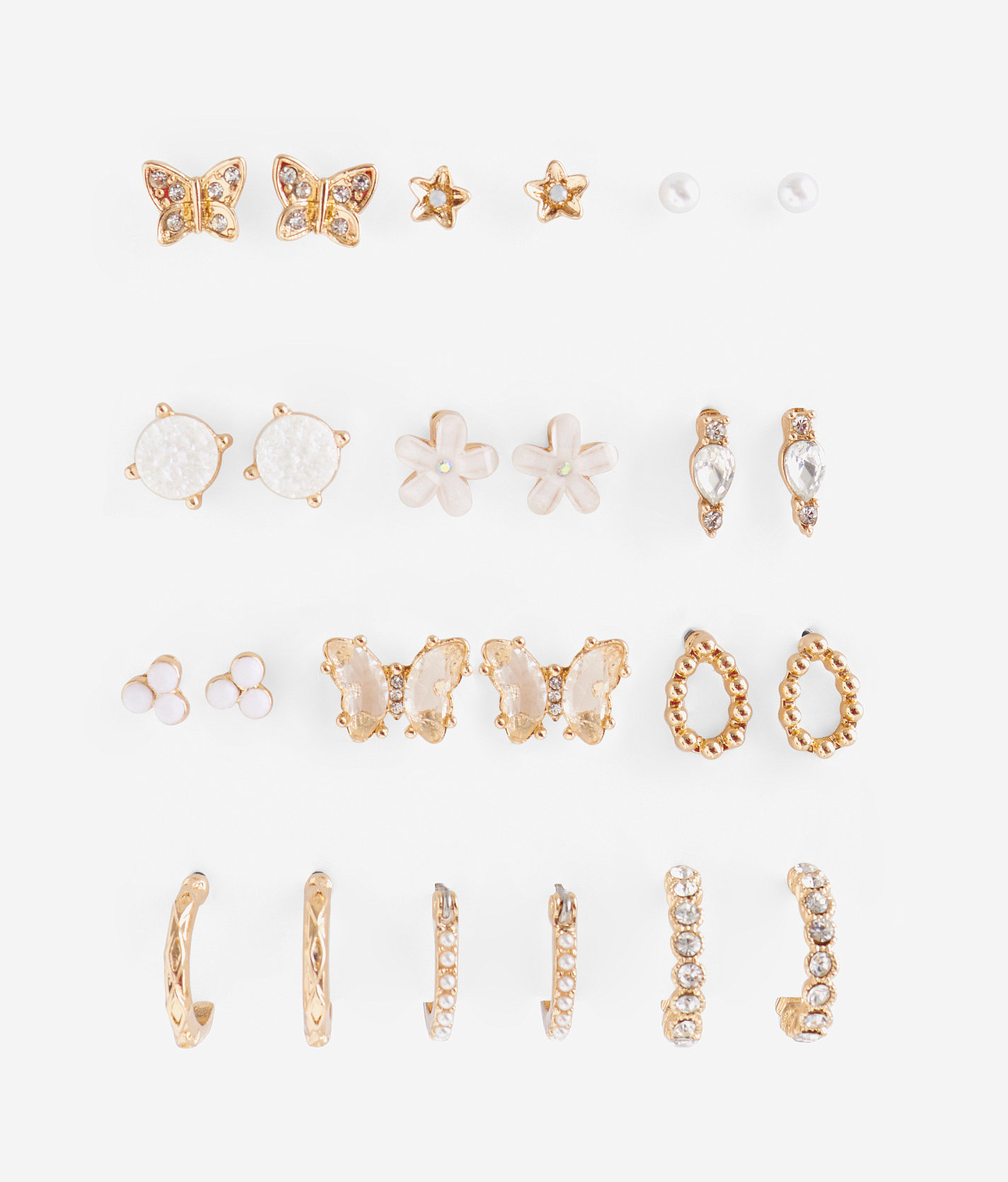 boutique by BKE 12 Pack Dainty Earring Set - Women's Jewelry in Gold