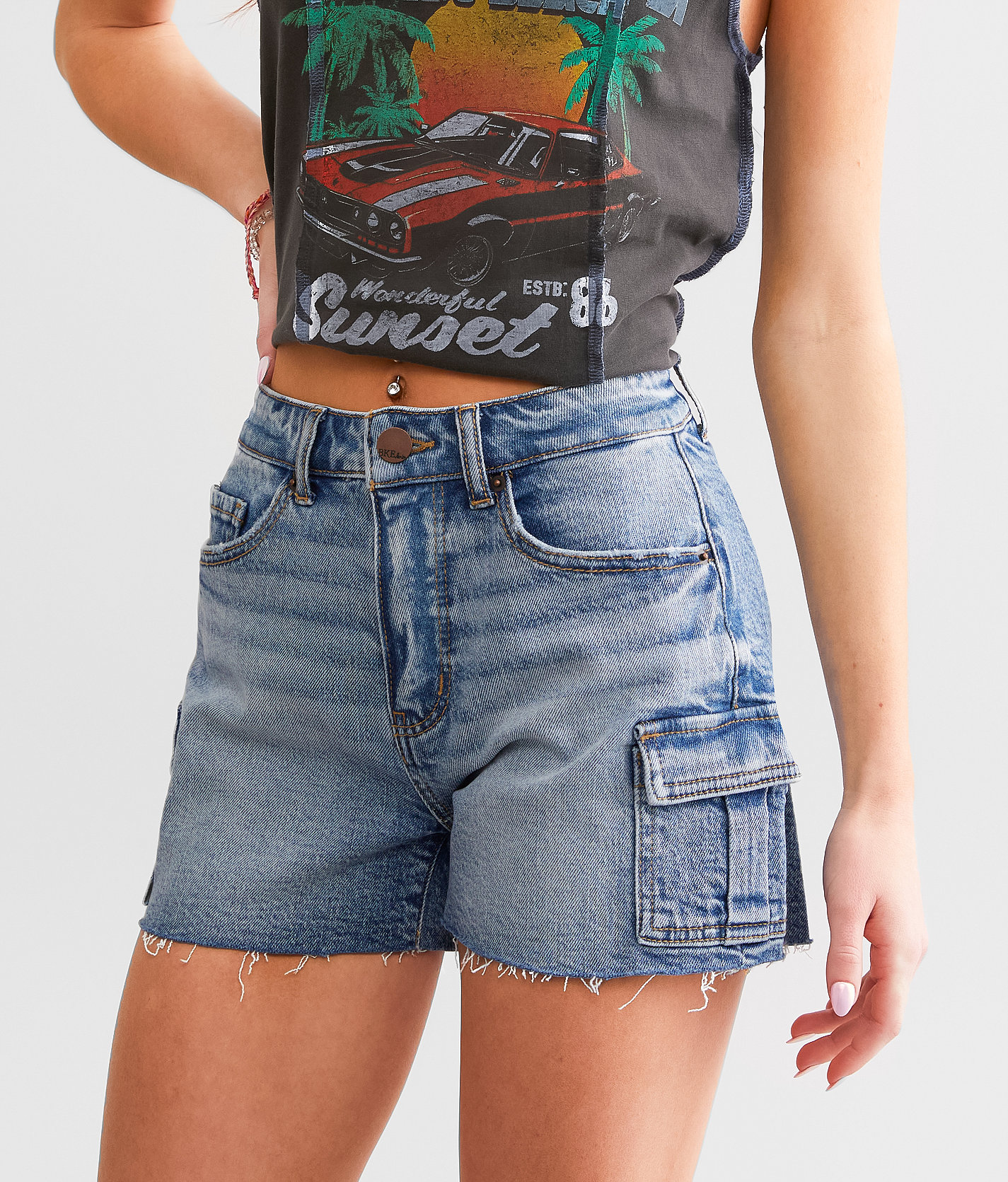 BKE Billie Stretch Cargo Short - Women's Shorts in Holtz