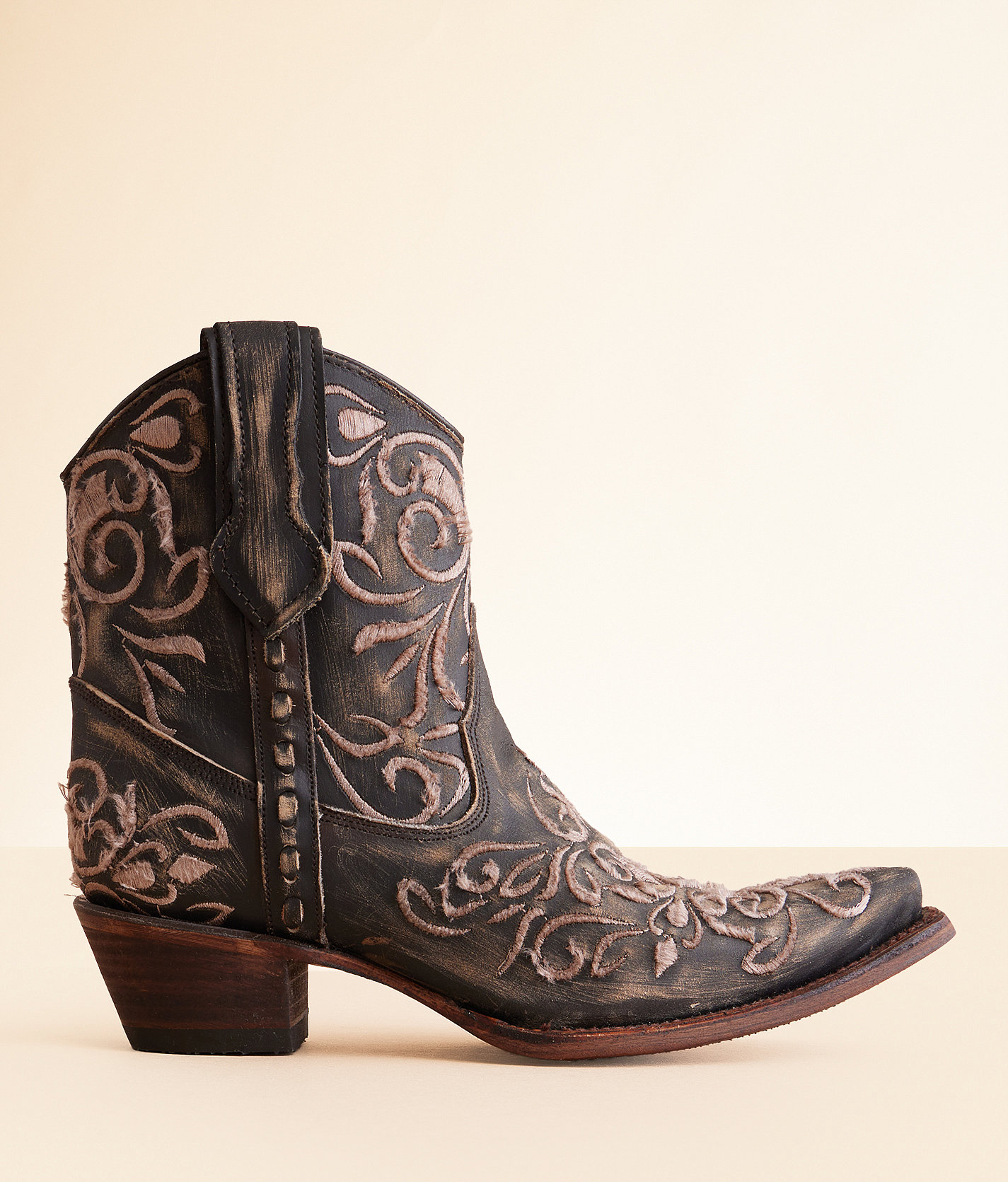 Circle G by Corral Embroidered Western Leather Ankle Boot - Women's Shoes in LD Black