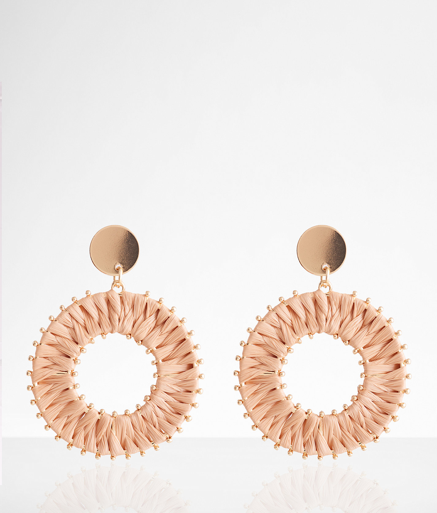 boutique by BKE Raffia Hoop Earring - Women's Jewelry in Gold