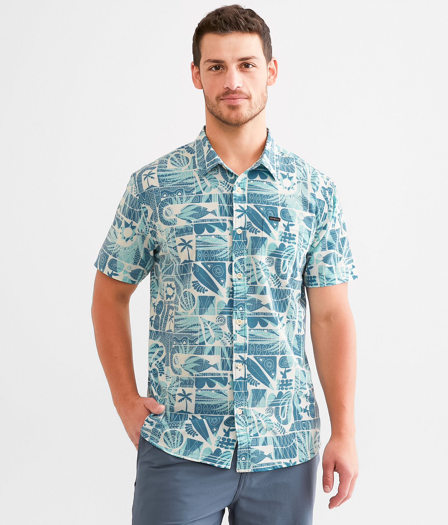 O'Neill Trvlr Traverse Stretch Shirt - Men's Shirts in Cpn Blue 2