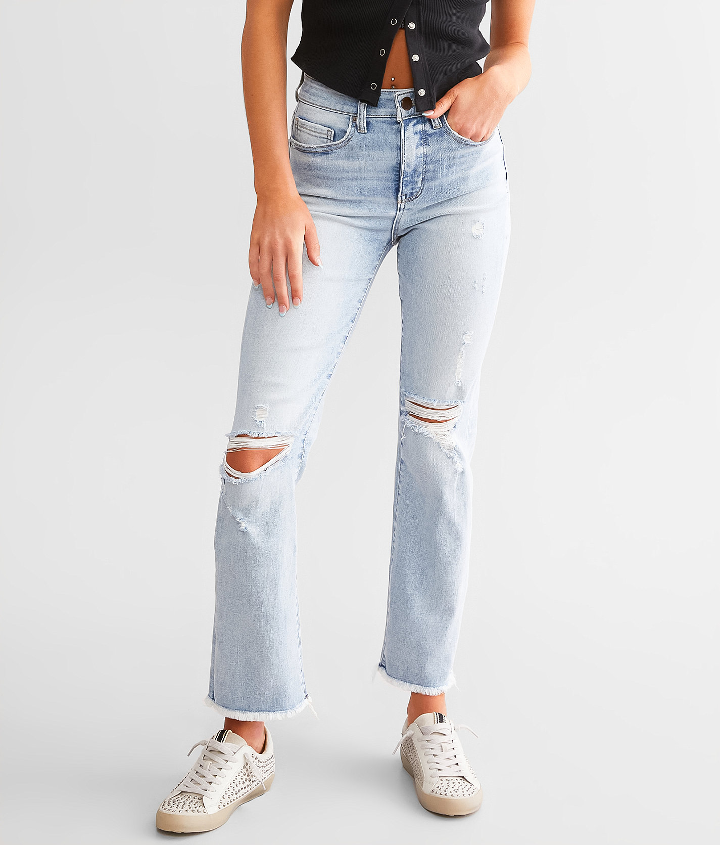 BKE Billie Cropped Straight Stretch Jean - Women's Jeans in Hatcher