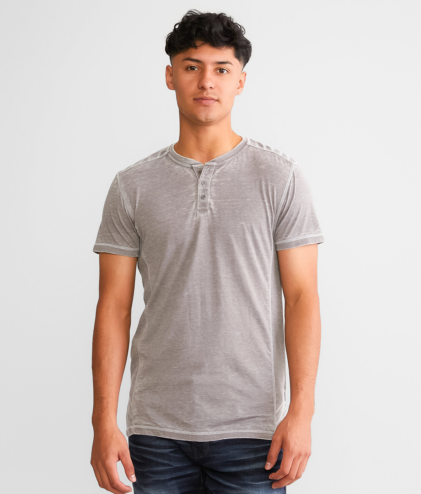 Buckle Black Burnout Henley - Men's T-Shirts in Eiffel Tower