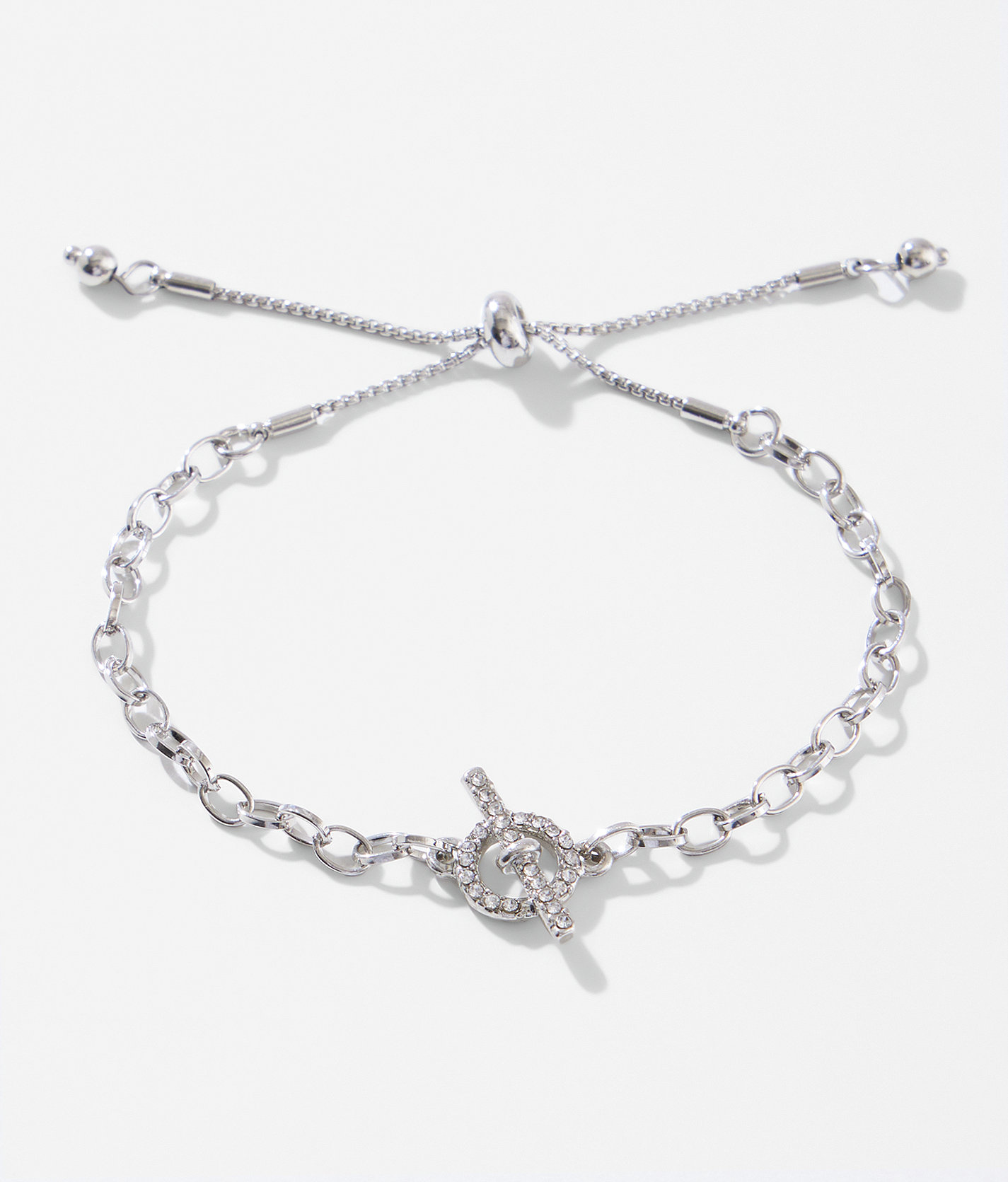 BKE Rhinestone Chain Bracelet - Women's Jewelry in Silver