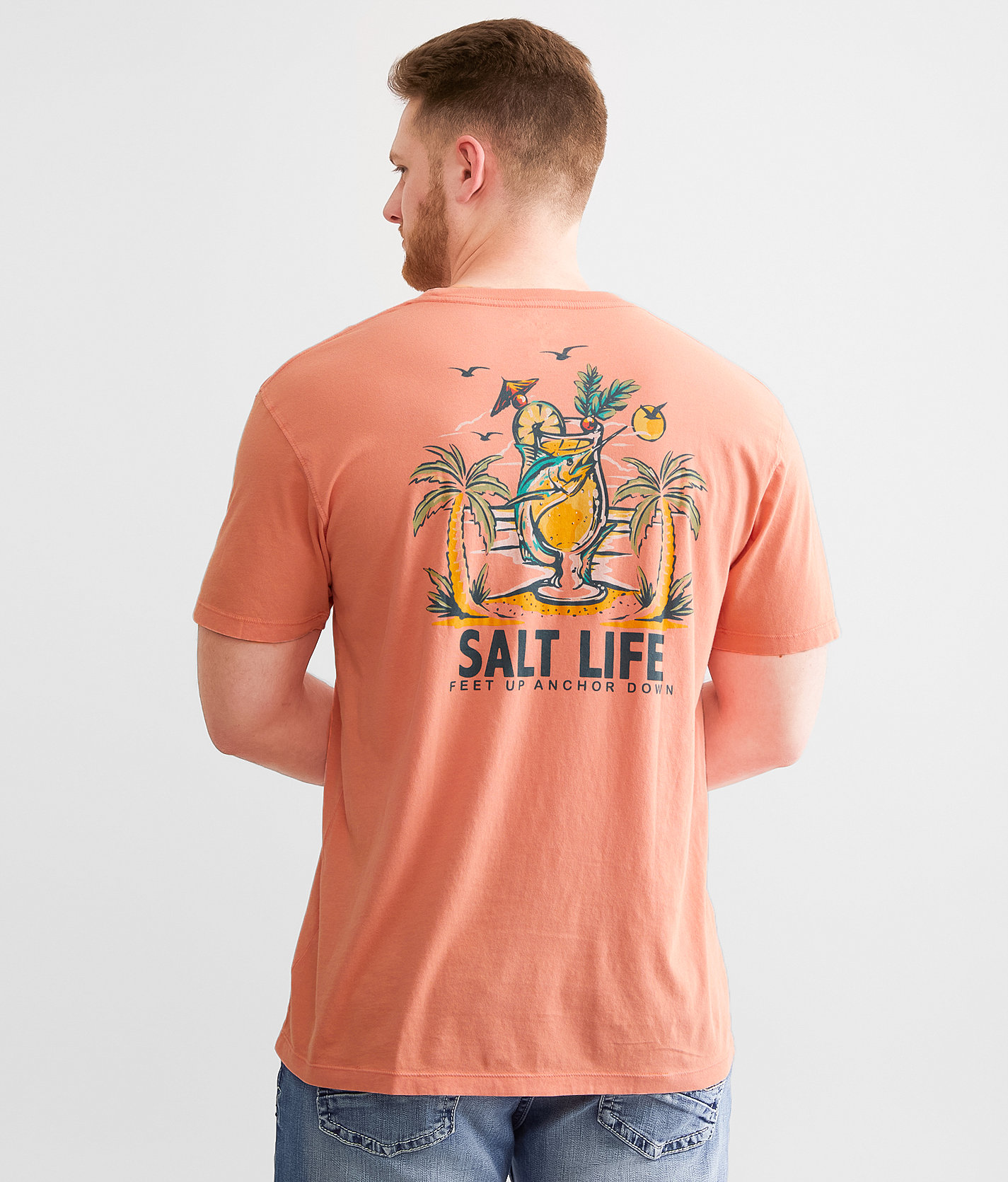 Salt Life Drink Up T-Shirt - Men's T-Shirts in Coral