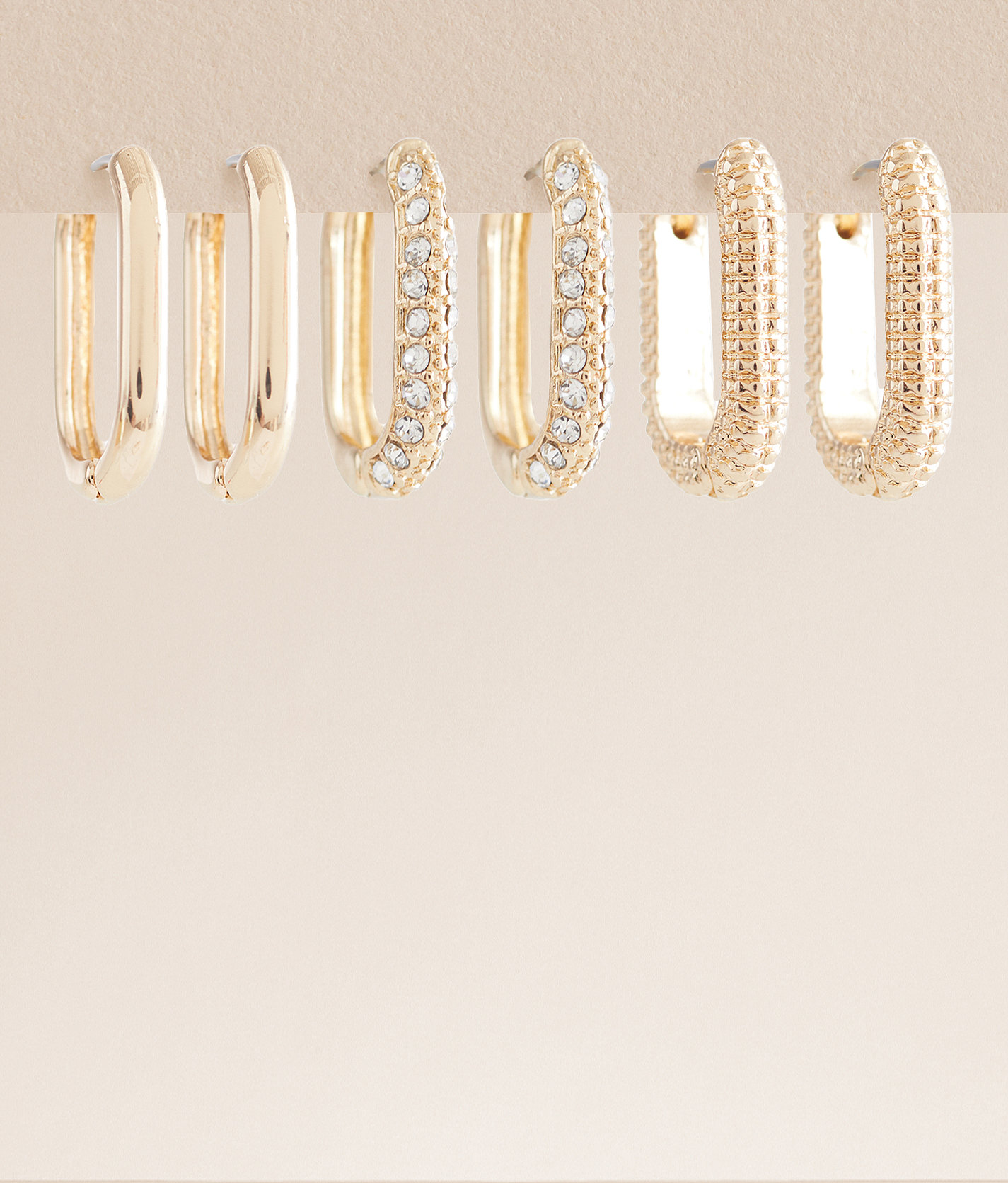 BKE 3 Pack Hoop Earring Set - Women's Jewelry in Gold