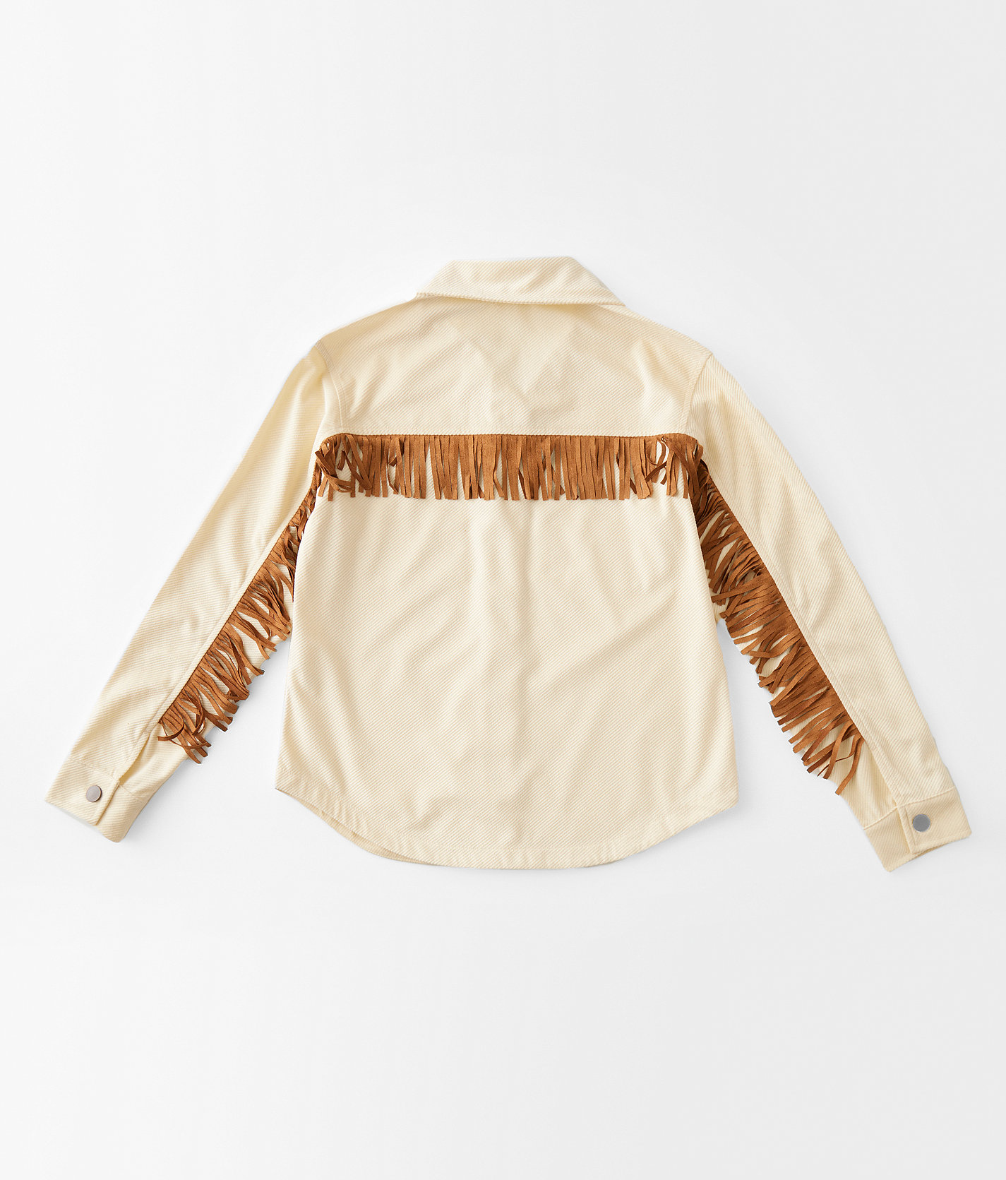 Girls - Modish Rebel Fringe Corduroy Shacket - Girl's Coats & Jackets in Ivory