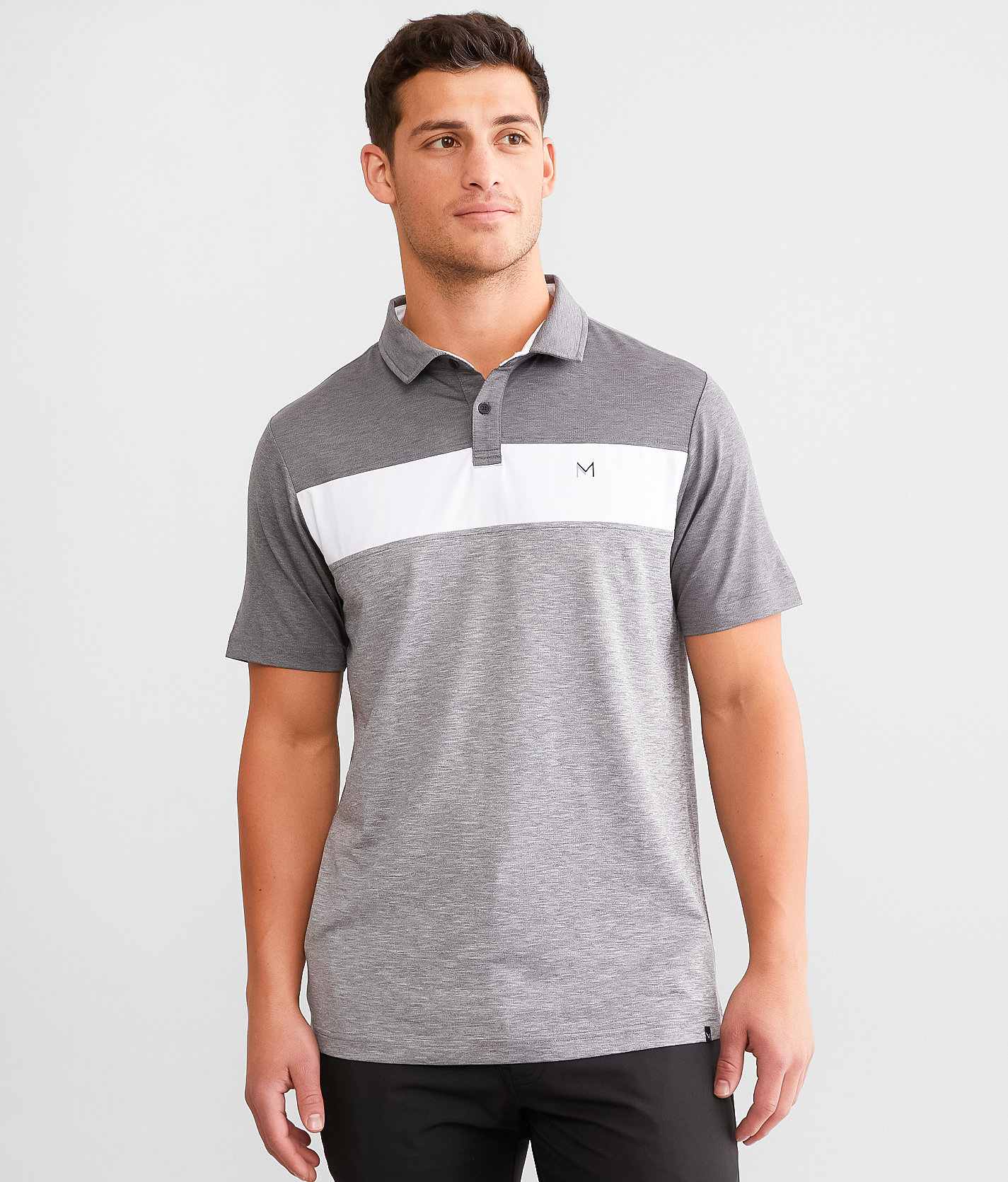 Maven Co-op Performance Polo - Men's Polos in Dk Grey White Lt Grey