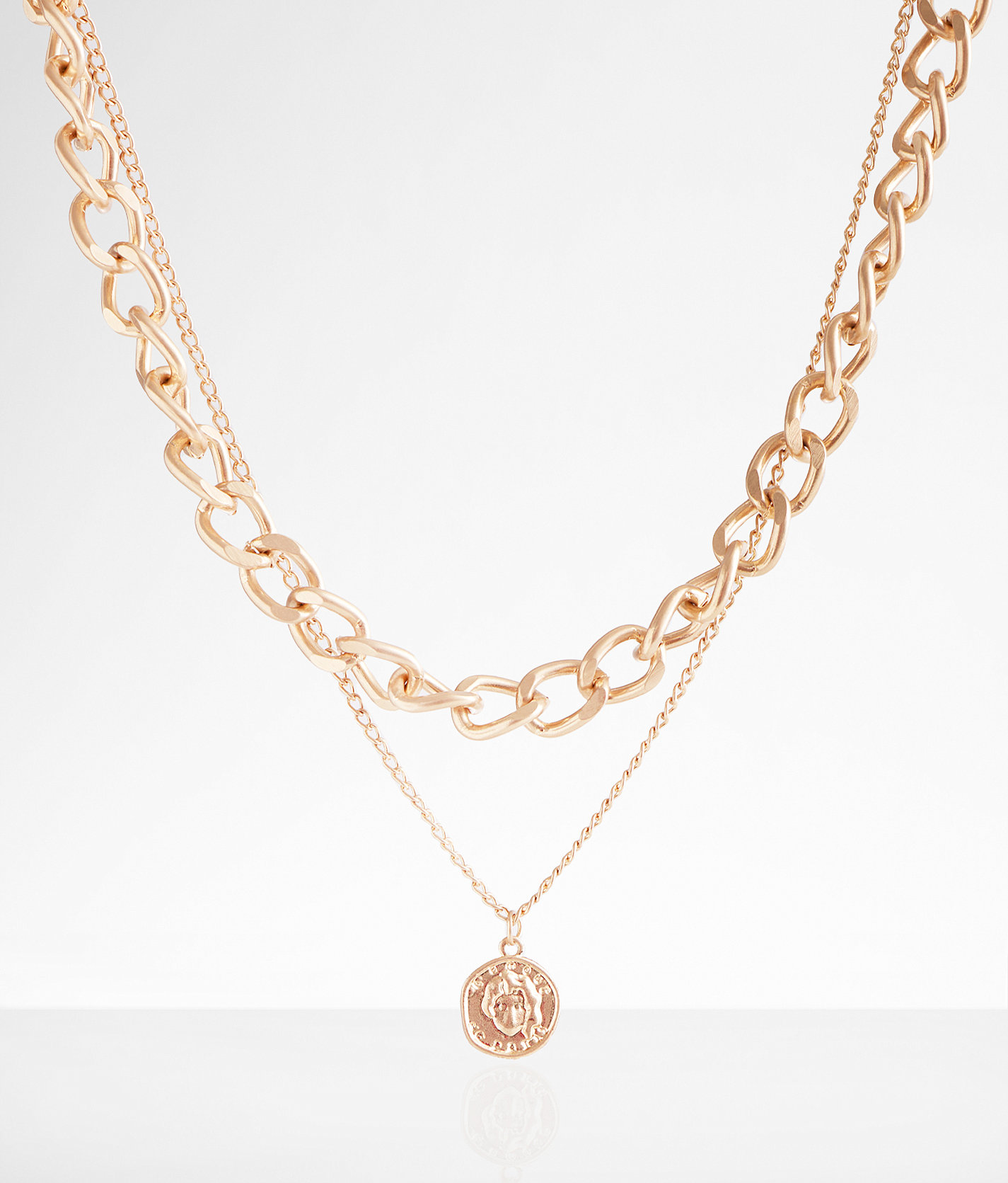 boutique by BKE Chunky Chain Tiered Necklace - Women's Jewelry in Gold