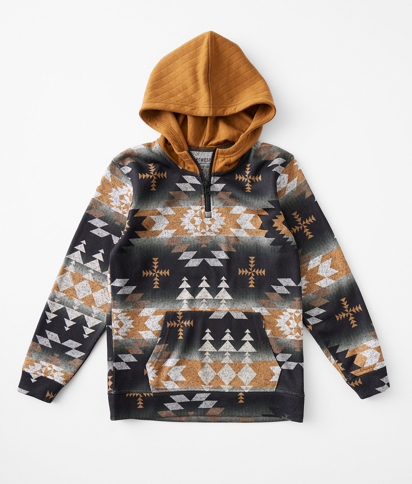 Boys - Departwest Quarter Zip Hoodie - Boy's Sweatshirts in Black Rubber