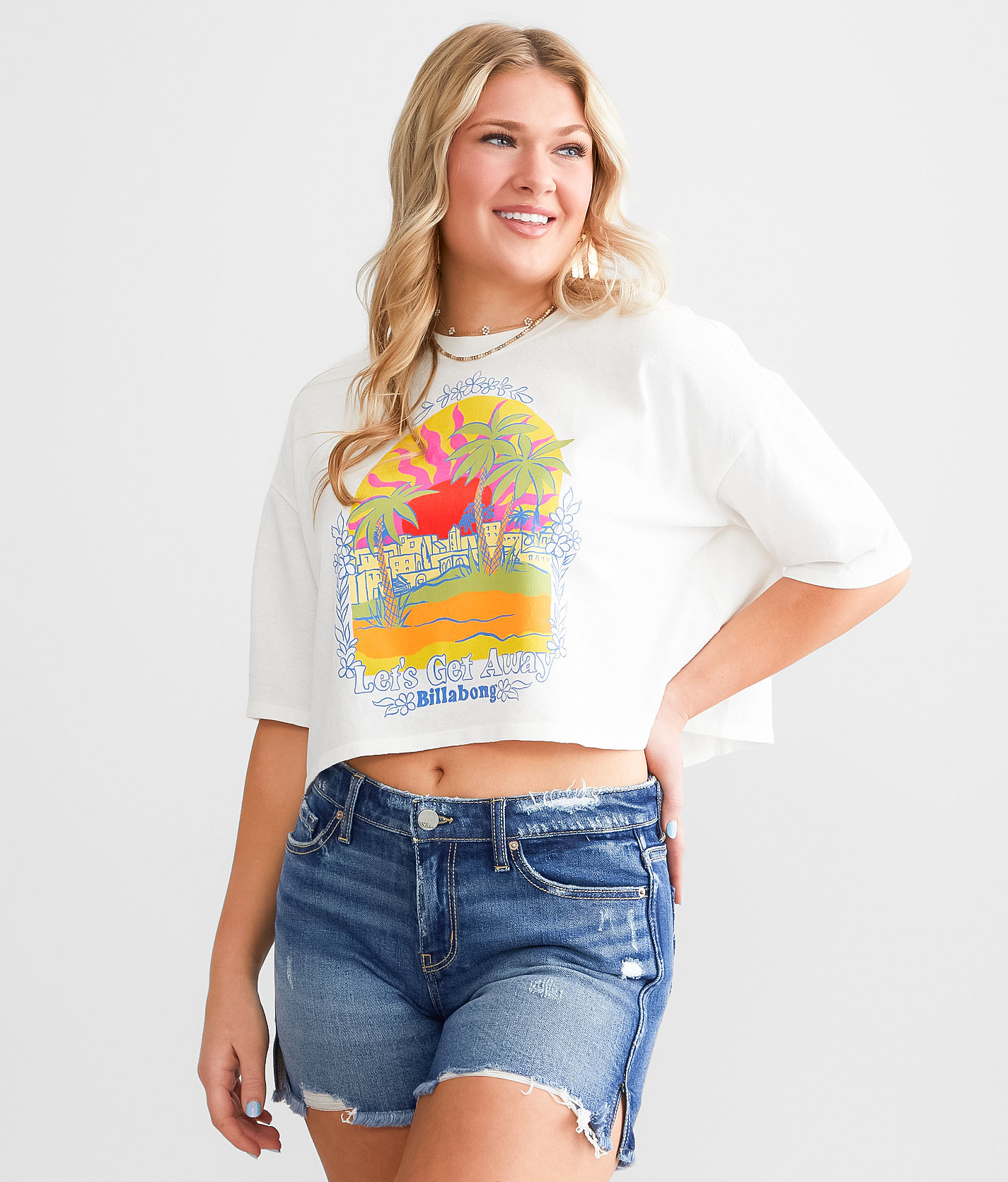 Billabong True Boy Cropped T-Shirt - Women's T-Shirts in Salt Crystal