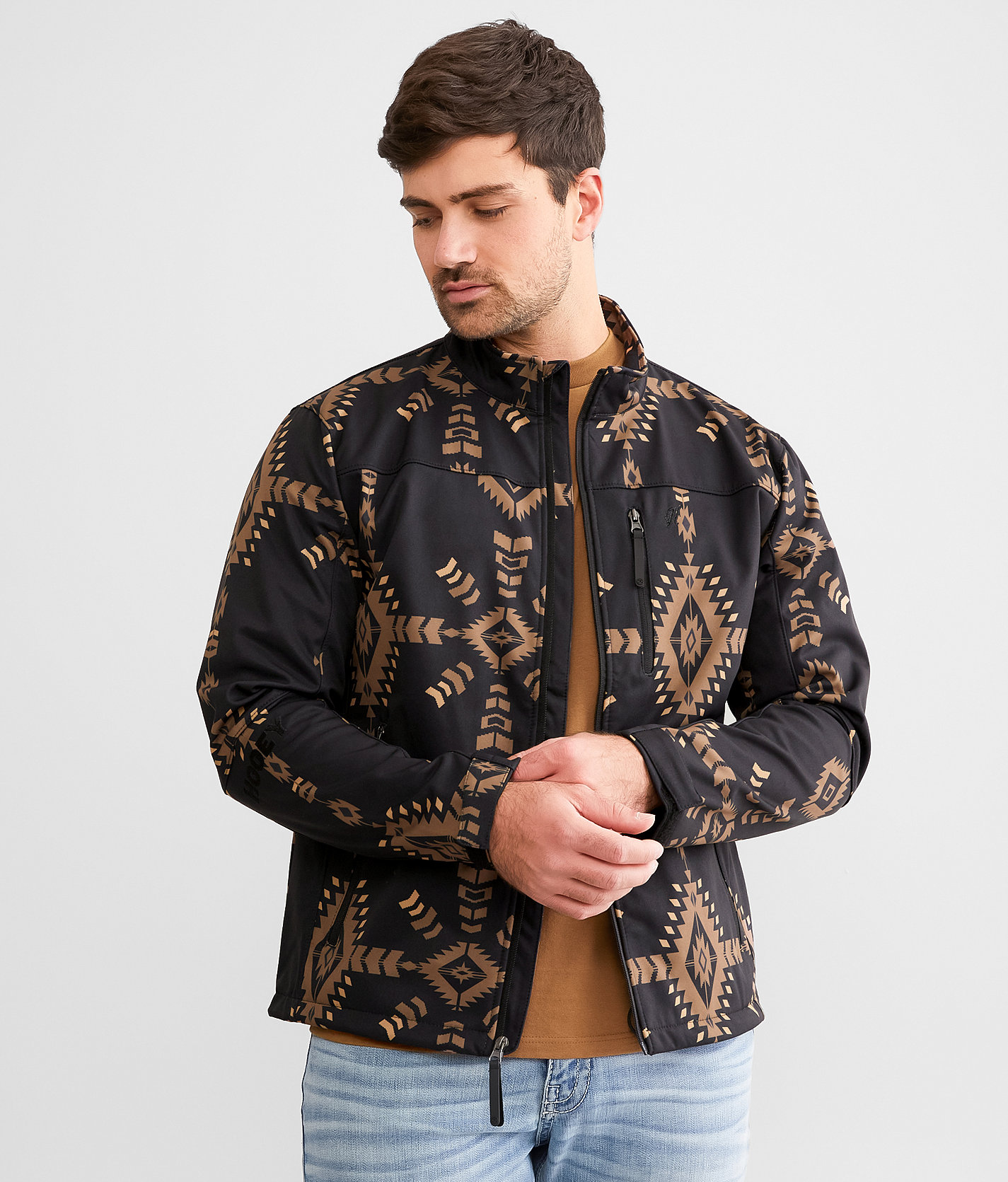 Hooey Softshell Aztec Jacket - Men's Coats & Jackets in Black Tan