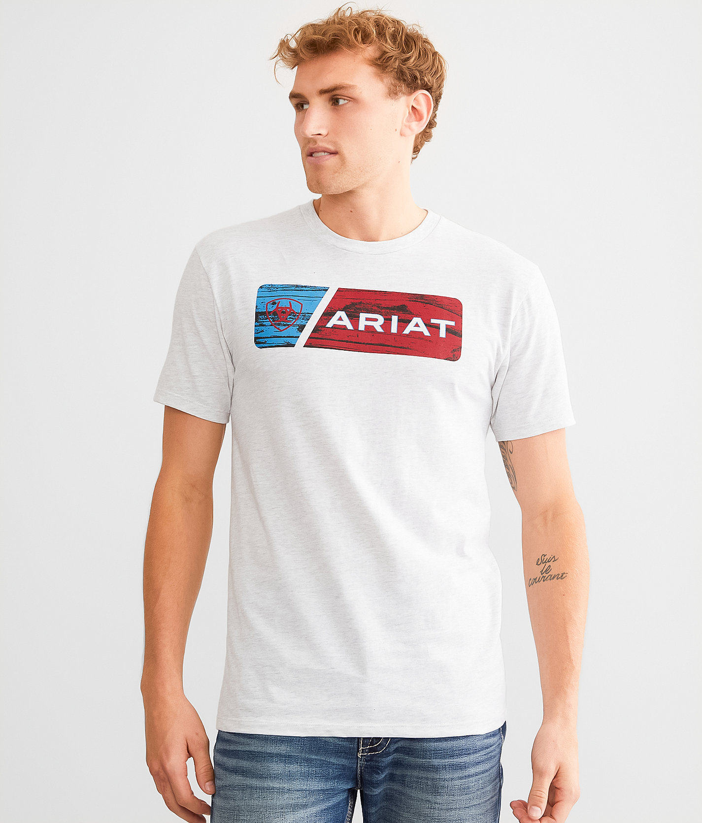 Ariat Split Plank T-Shirt - Men's T-Shirts in Ash