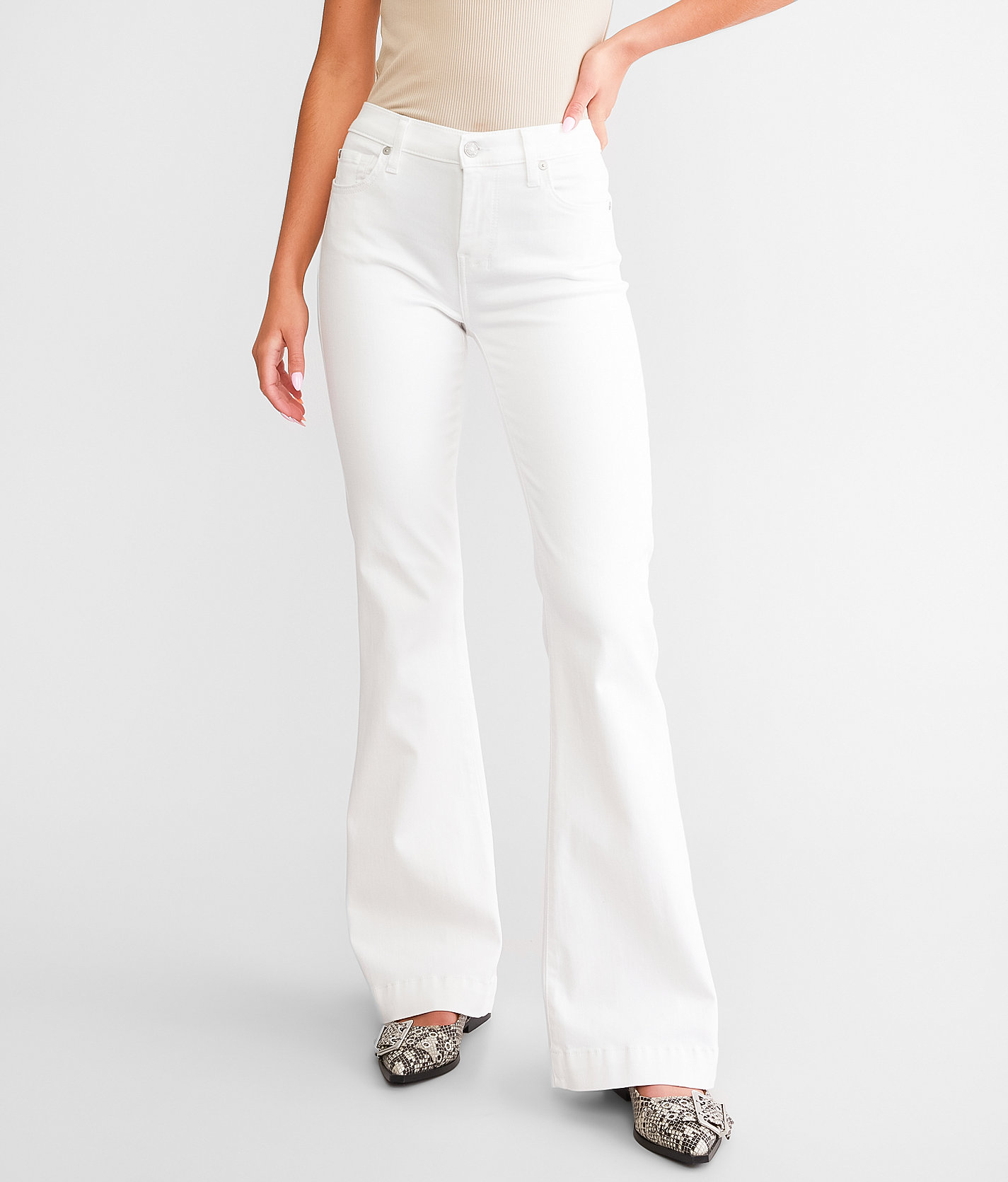 7 For All Mankind Dojo Illusion Tailorless Trouser Jean - Women's Jeans in Luxe White