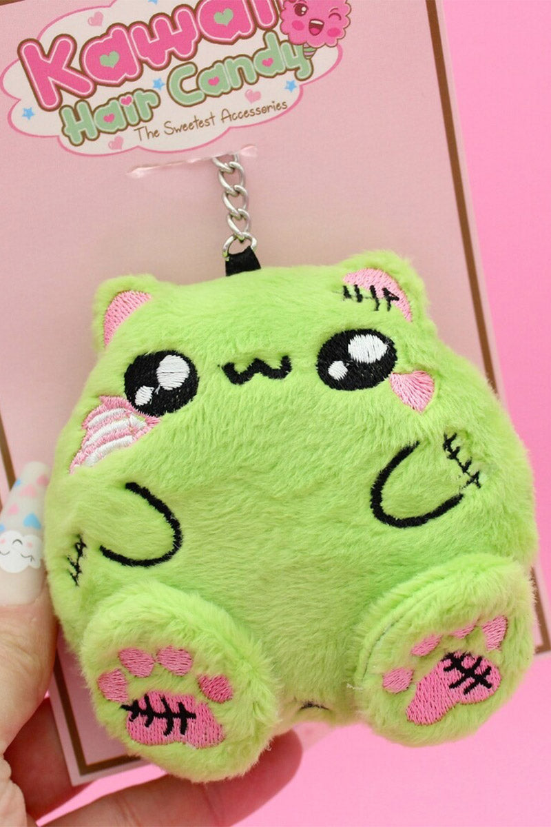 Zombie Fat Cat Plush Bag Keychain
