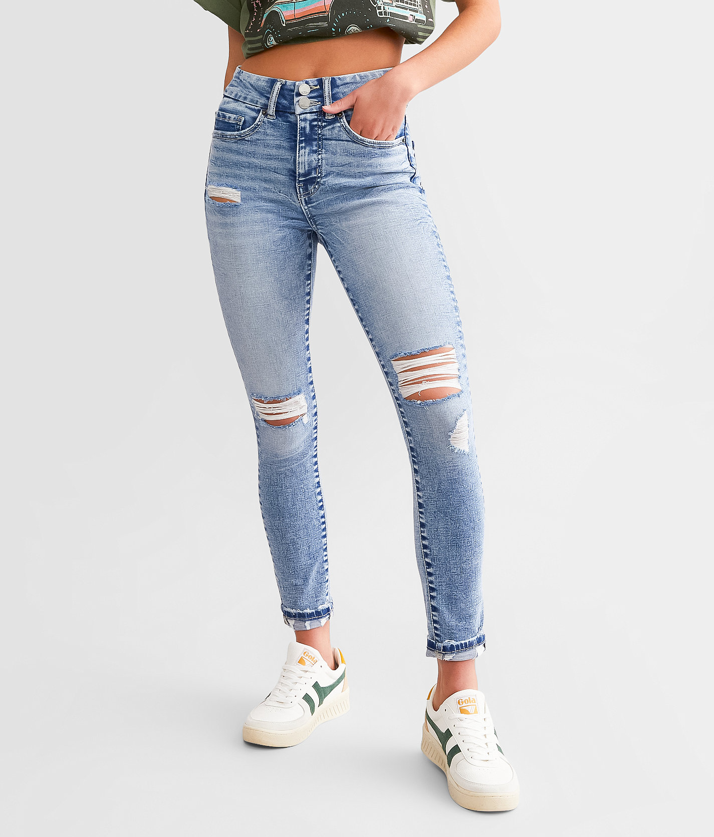 BKE Billie Ankle Skinny Stretch Cuffed Jean - Women's Jeans in Hawkins