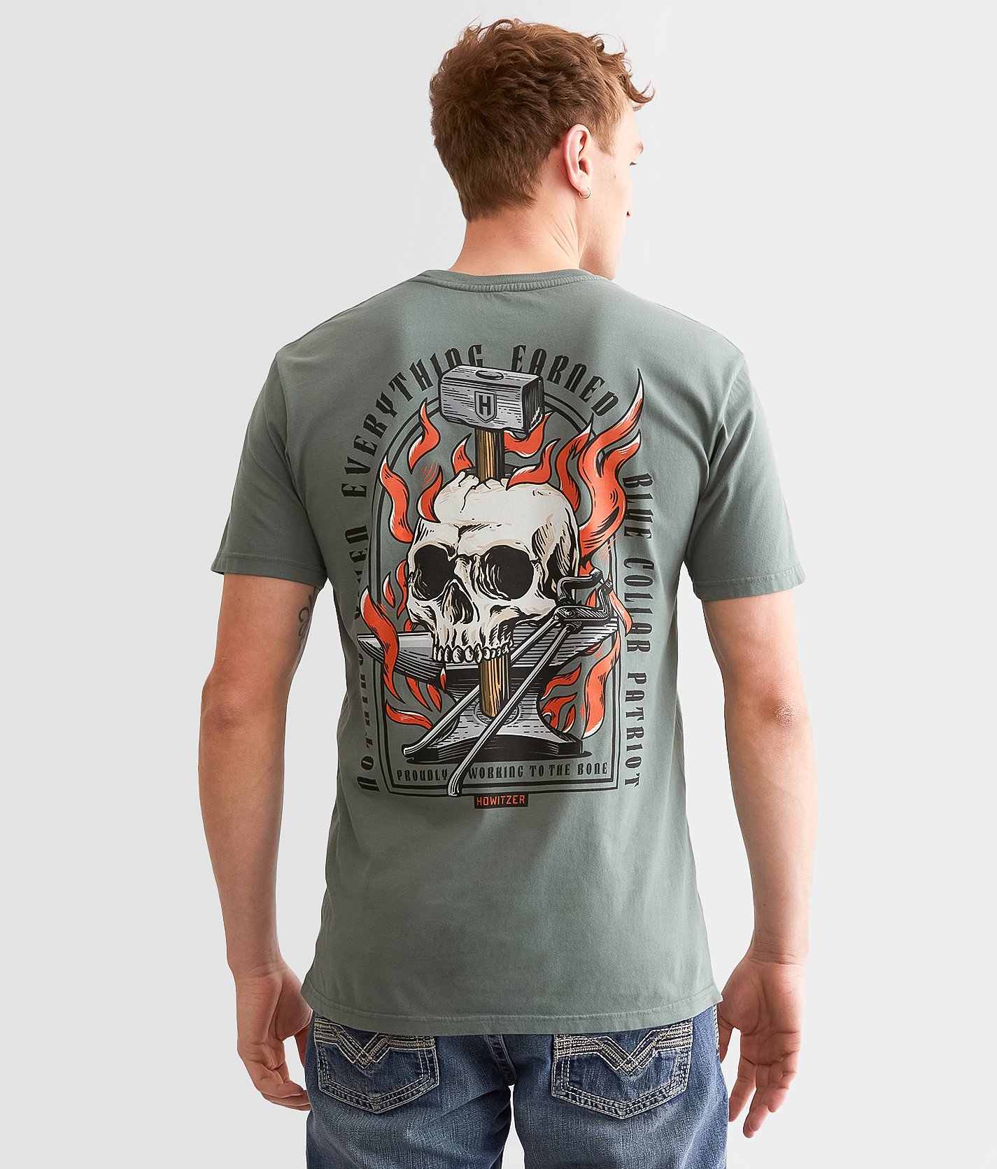 Howitzer To The Bone T-Shirt - Men's T-Shirts in Balsam Green