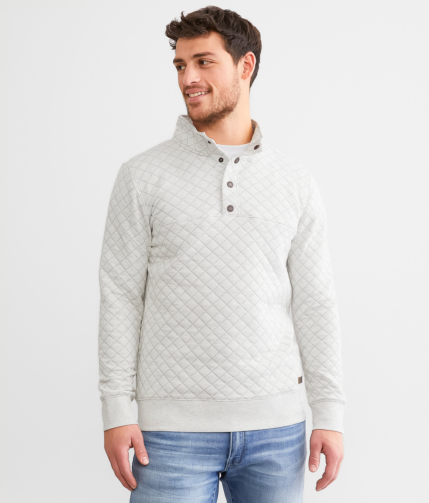Outpost Makers Quilted Pullover - Men's Sweatshirts in Light Grey