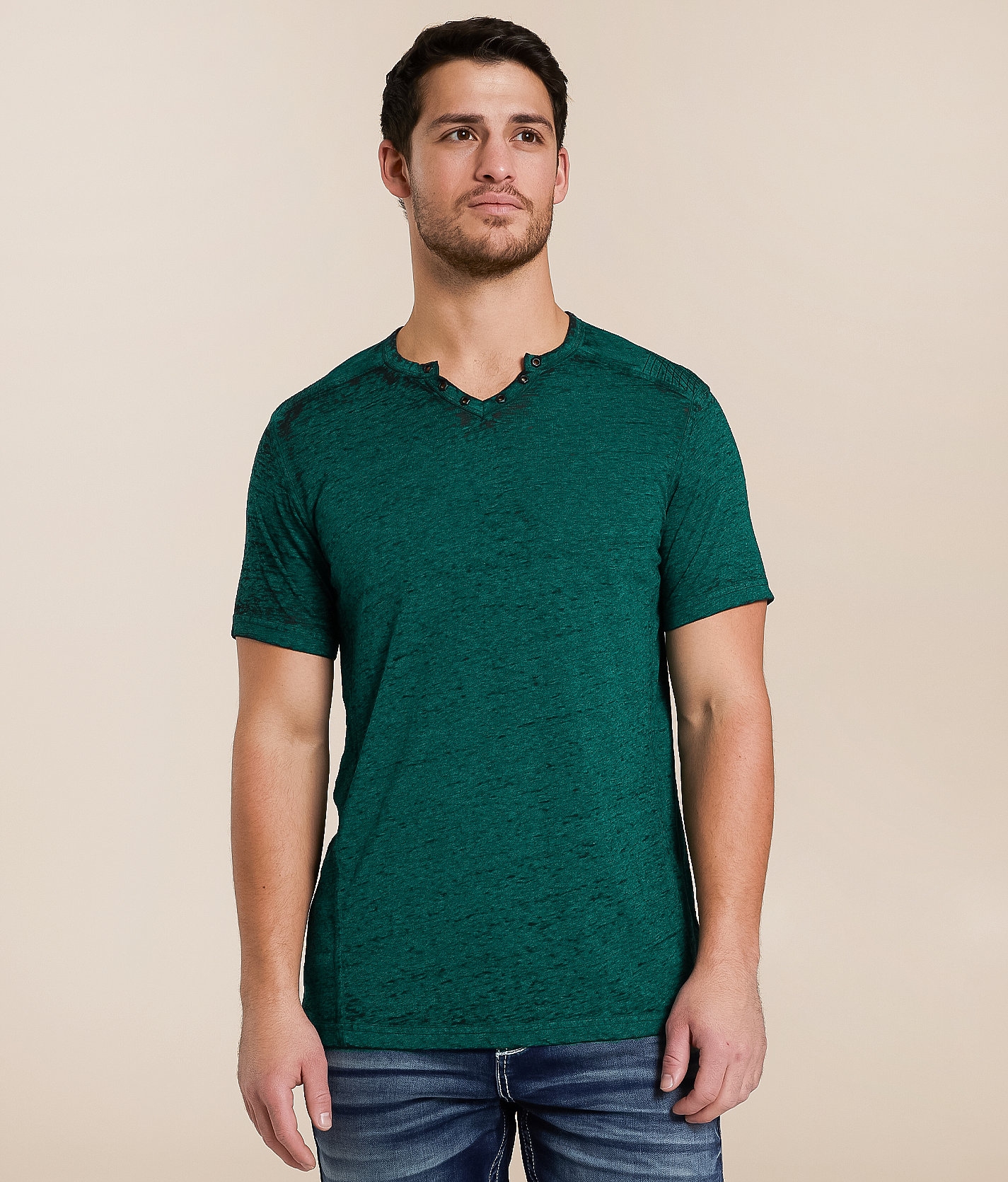 Buckle Black Burnout T-Shirt - Men's T-Shirts in Quetzal Green