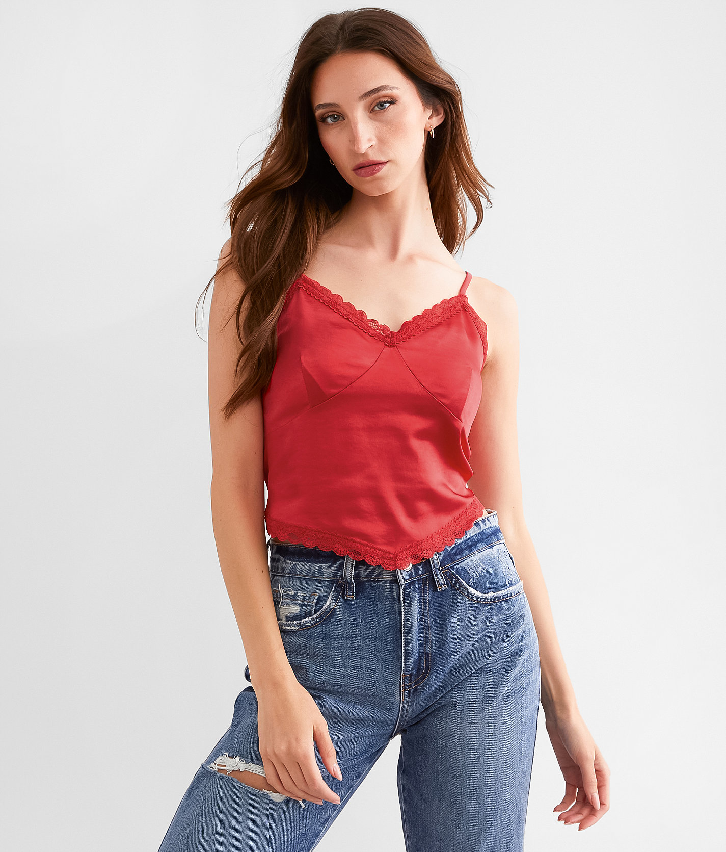 Willow & Root Satin Cropped Tank Top - Women's Tank Tops in Dubarry