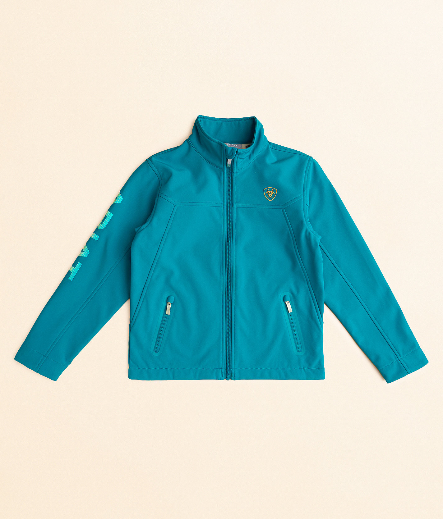 Girls - Ariat New Team Softshell Jacket - Girl's Coats & Jackets in Ocean Depths Retro Ranch