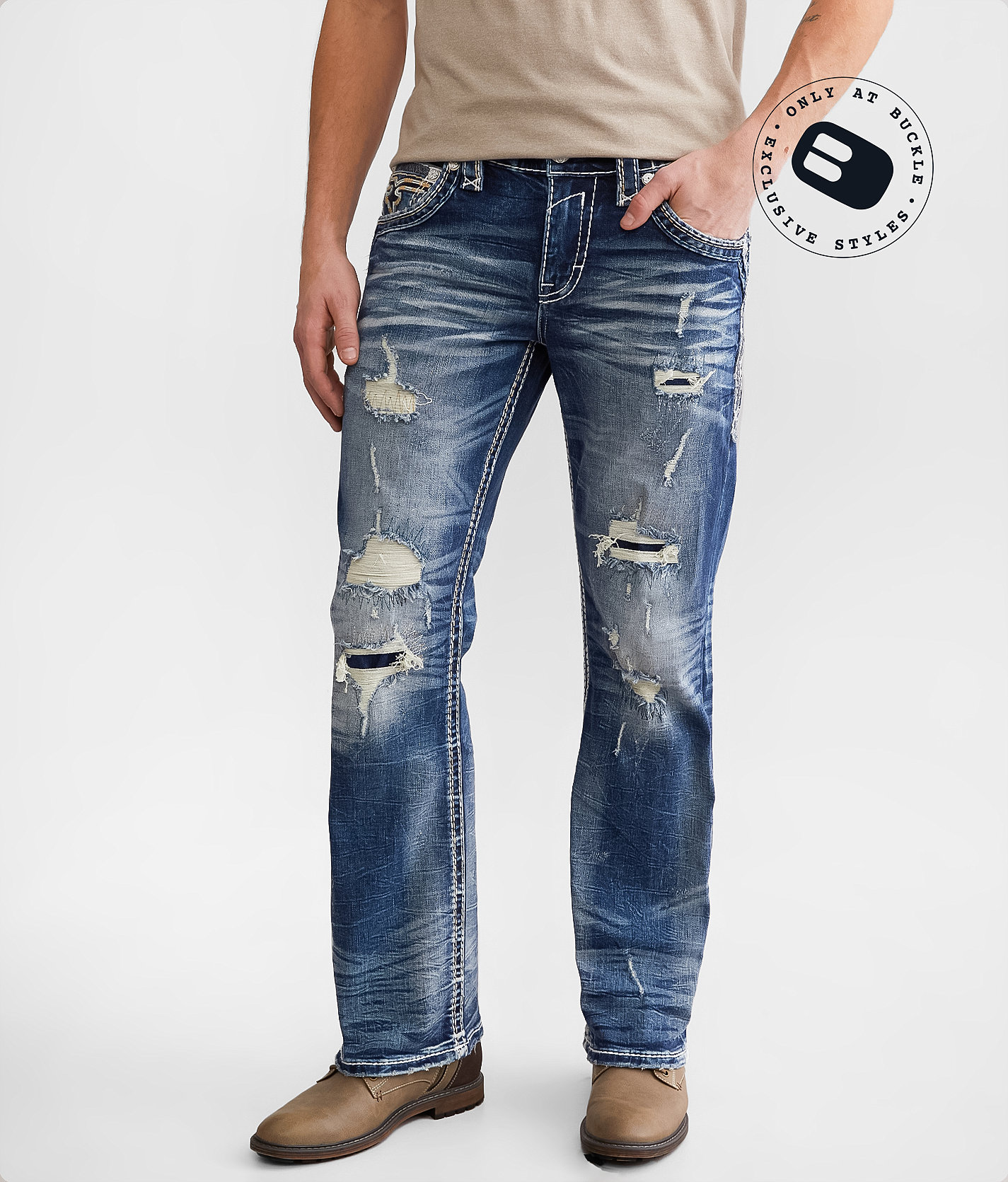 Rock Revival Zeke Slim Boot Stretch Jean - Men's Jeans in Zeke SB202