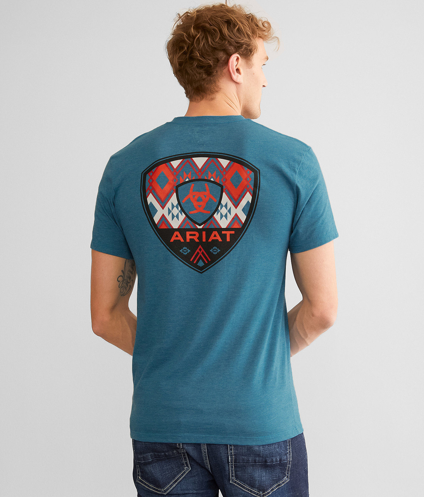 Ariat Coyote Shield T-Shirt - Men's T-Shirts in Steel Blue Heather