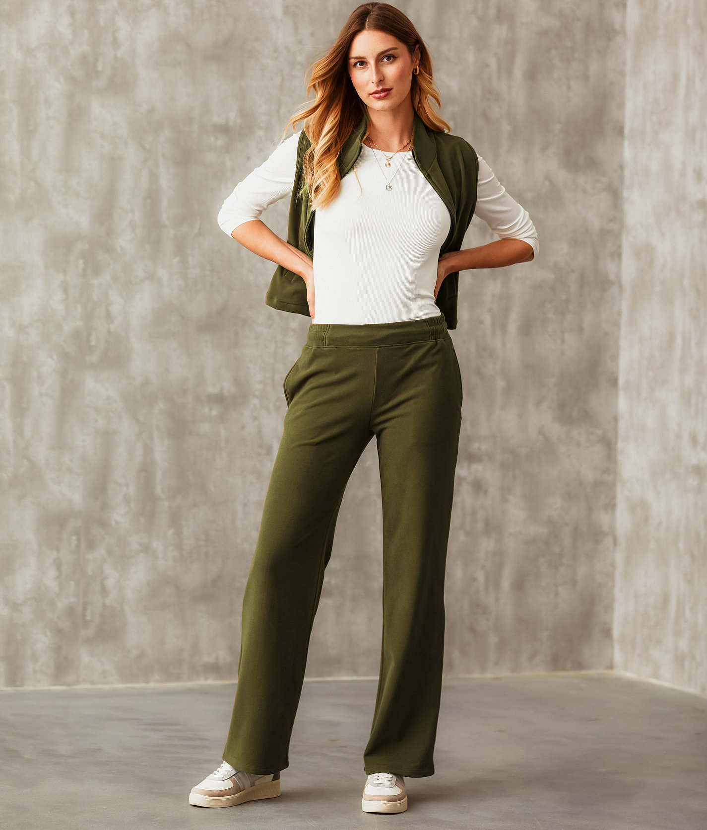 Buckle Black Brushed Knit Pant - Women's Pants in Olive