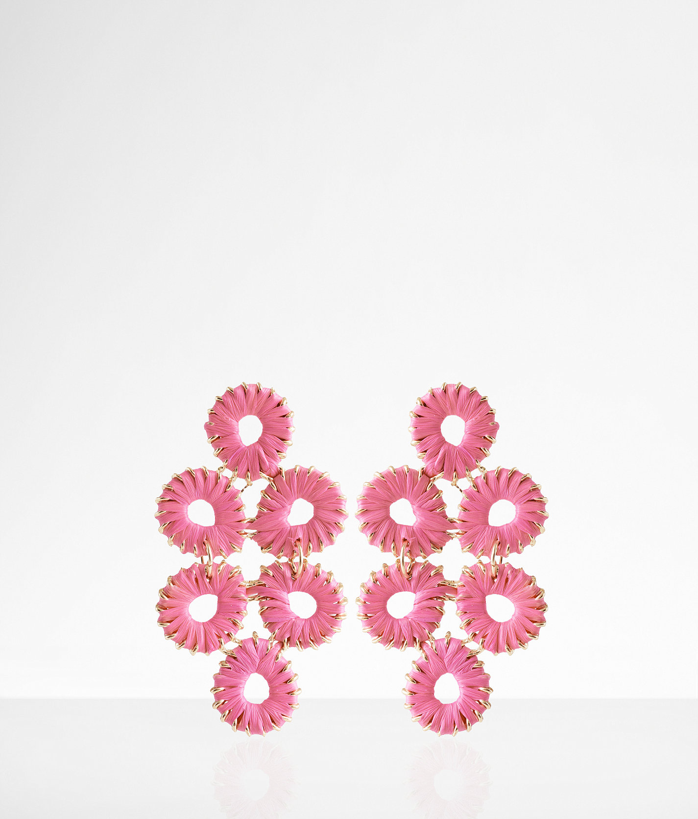 boutique by BKE Rafia Statement Earring - Women's Jewelry in Pink