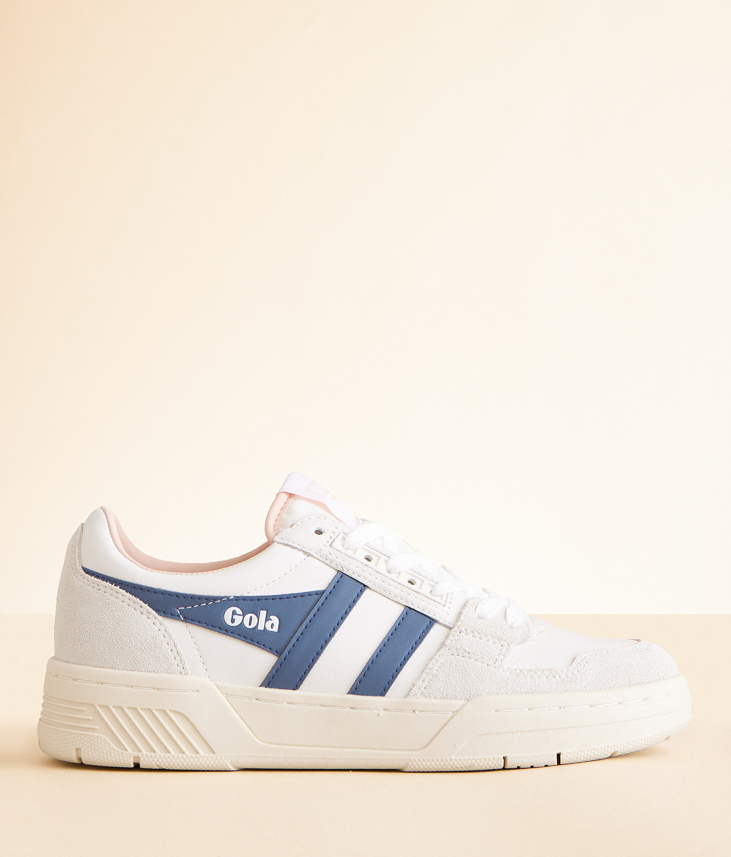 Gola® Challenge 84 Leather Sneaker - Women's Shoes in White Moonlight Pearlpink