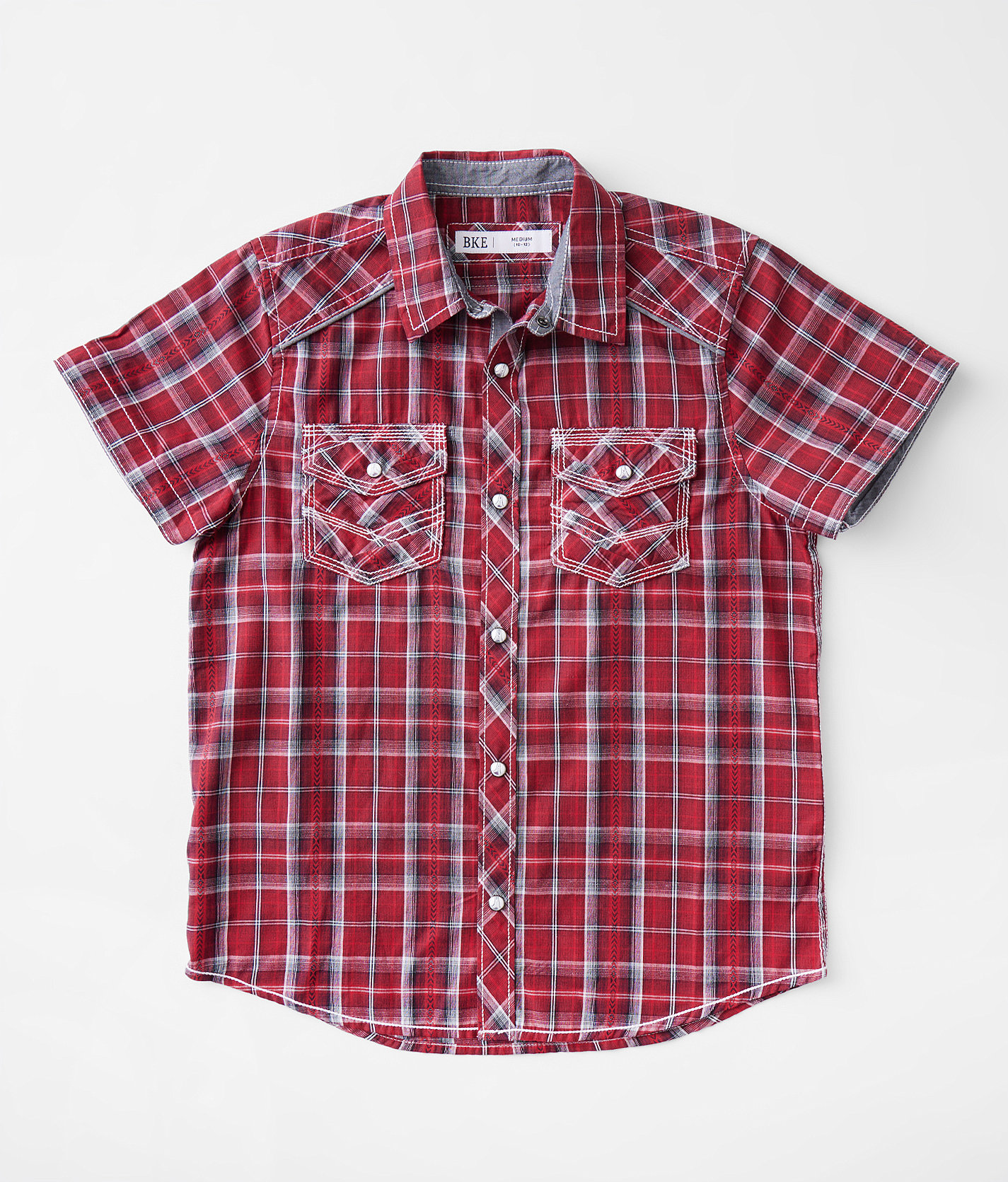 Boys - BKE Plaid Shirt - Boy's Shirts in Red White Black