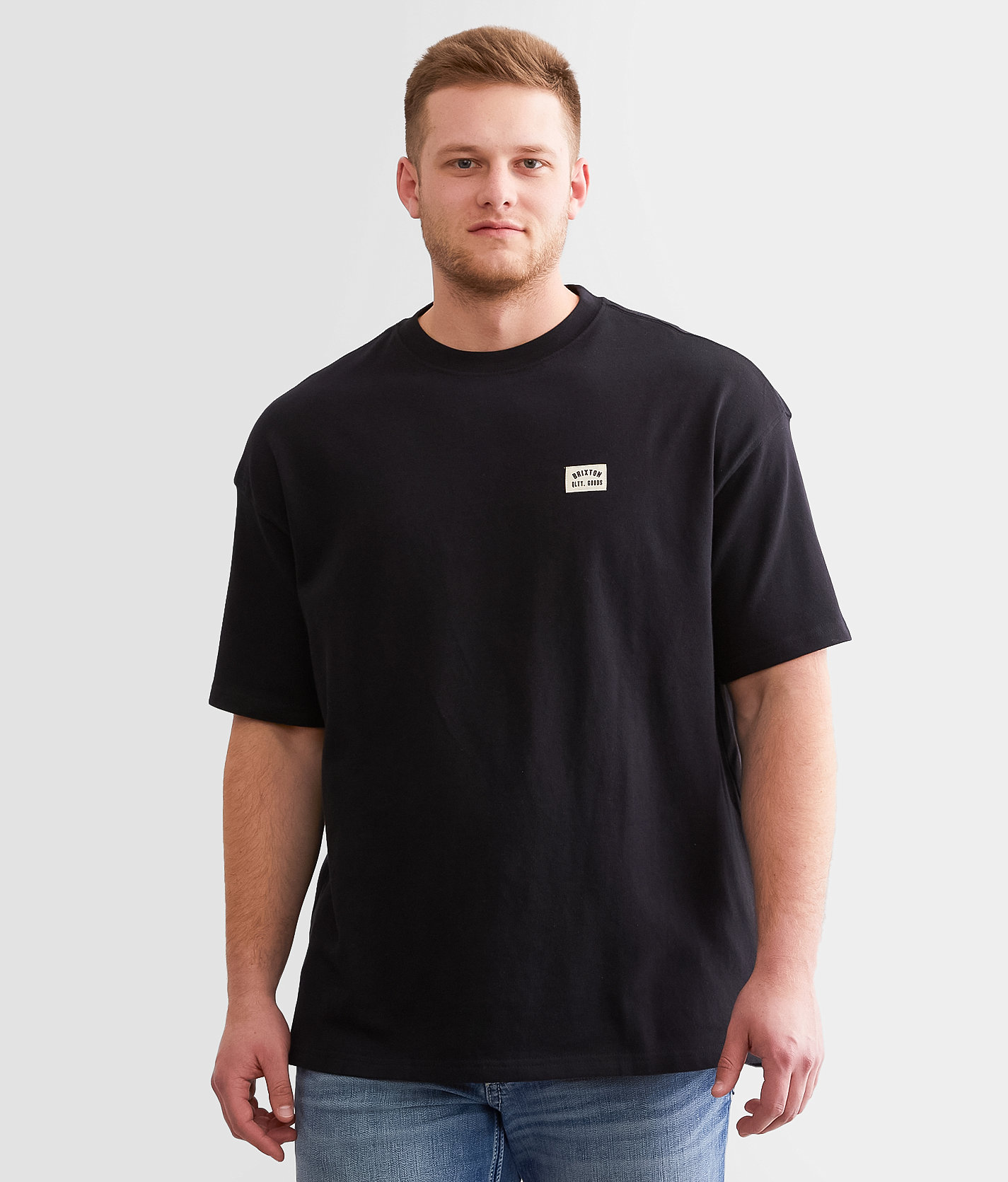 Brixton Woodburn Heavy Weight T-Shirt - Men's T-Shirts in Black Classic Wash