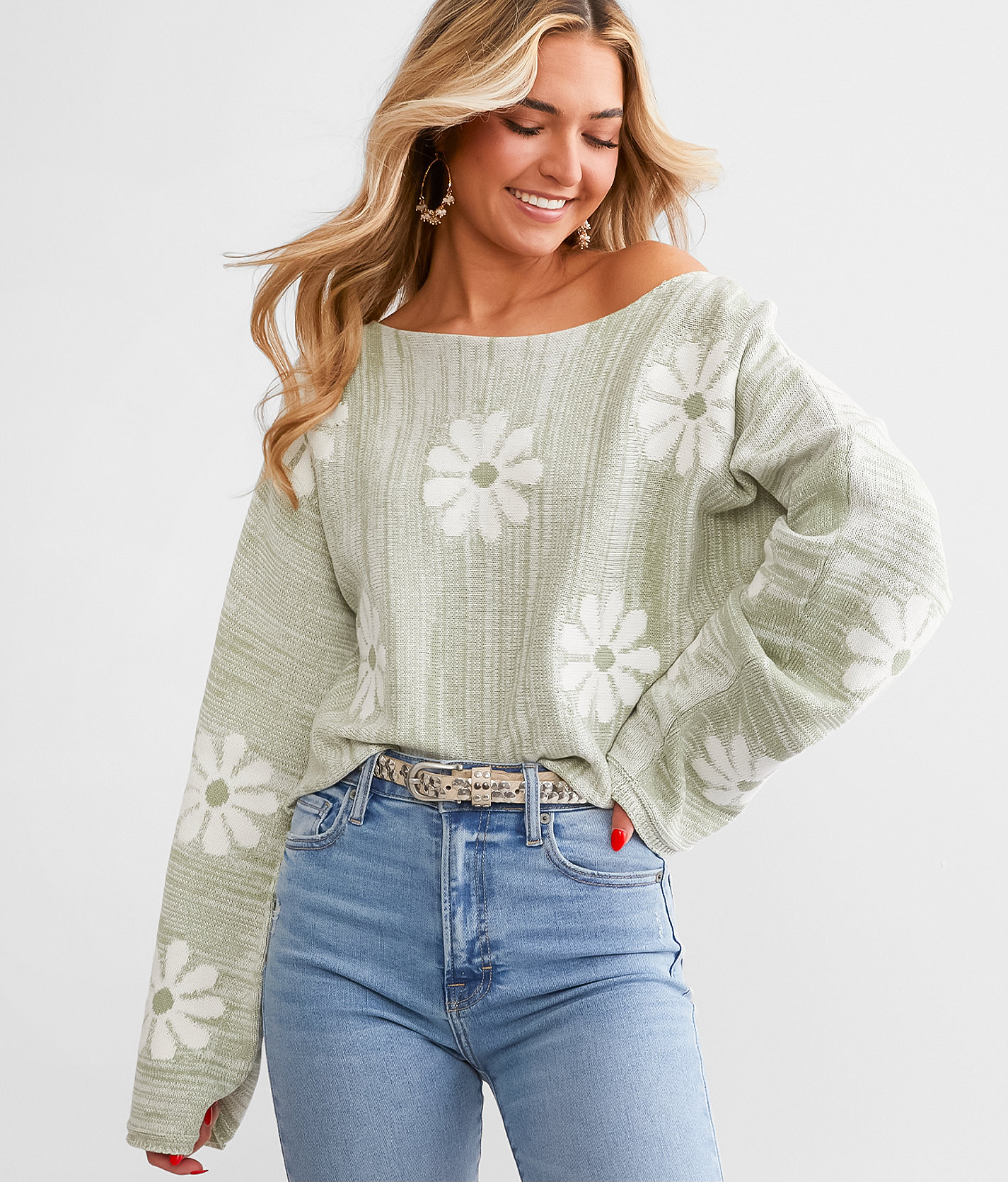 Willow & Root Daisy Cropped Sweater - Women's Sweaters in Sage