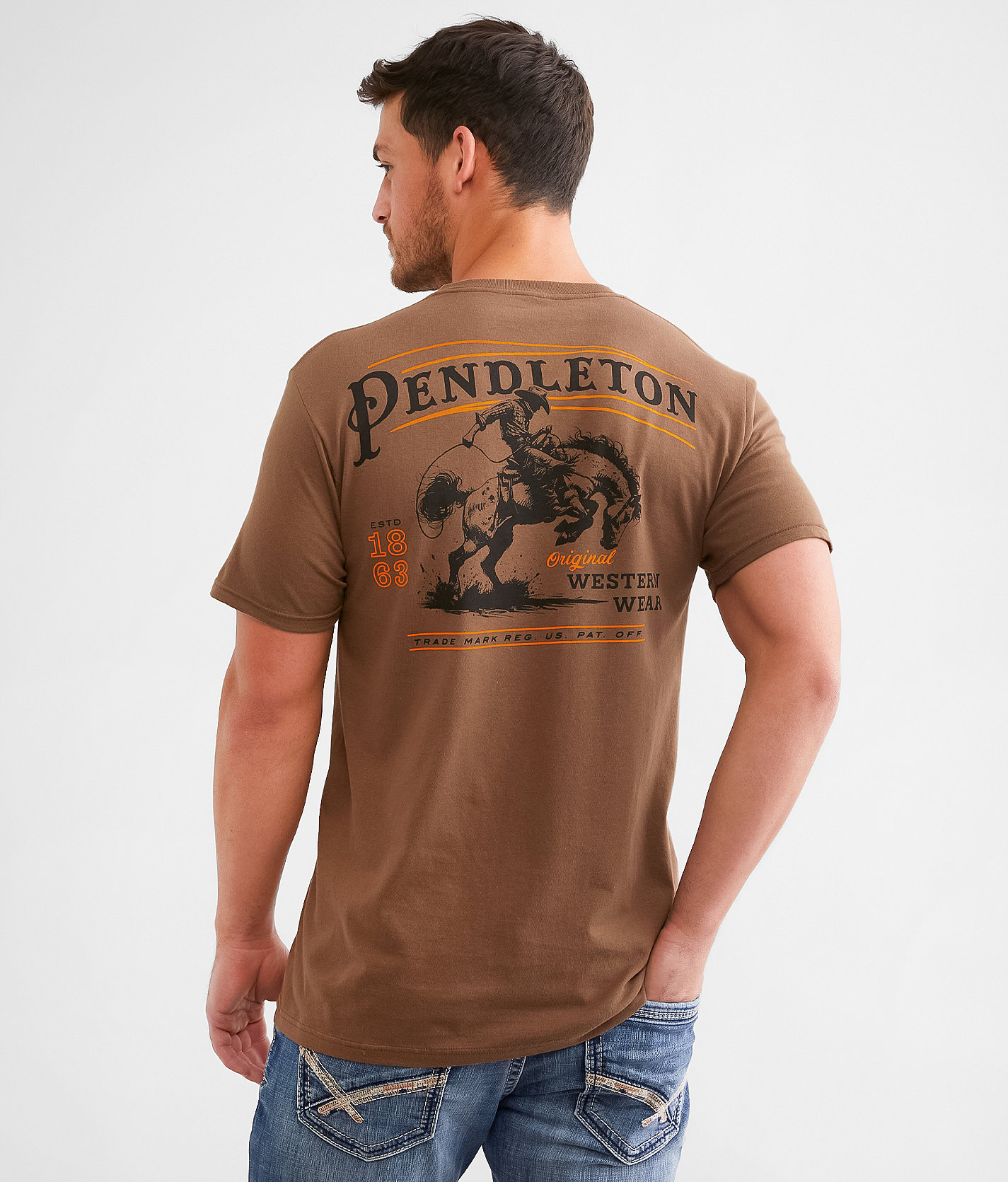Pendleton Original Western Wear Bronco T-Shirt - Men's T-Shirts in Silt