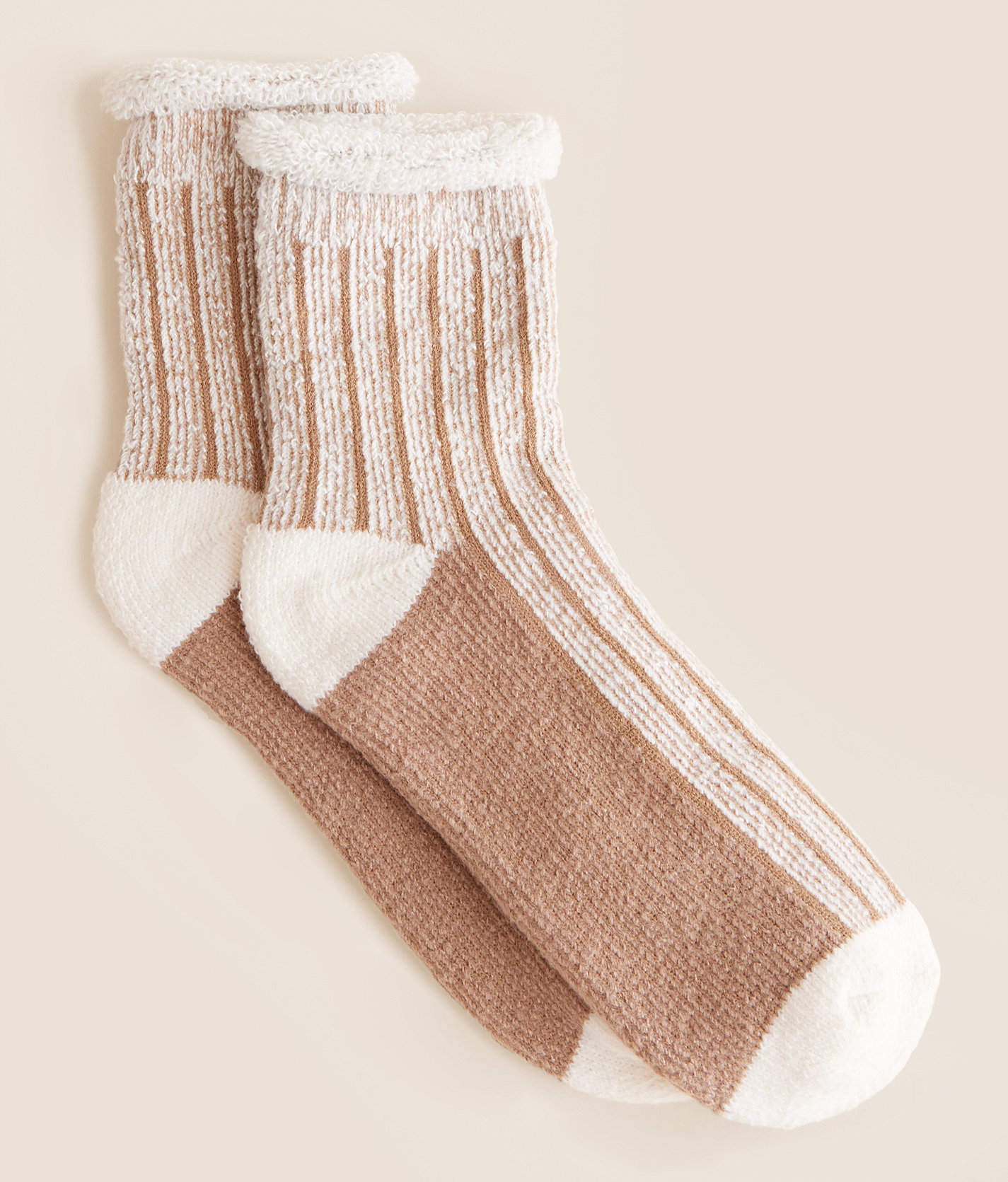 BKE x Muk Luks Roll Over Crew Socks - Women's Socks in Mocha