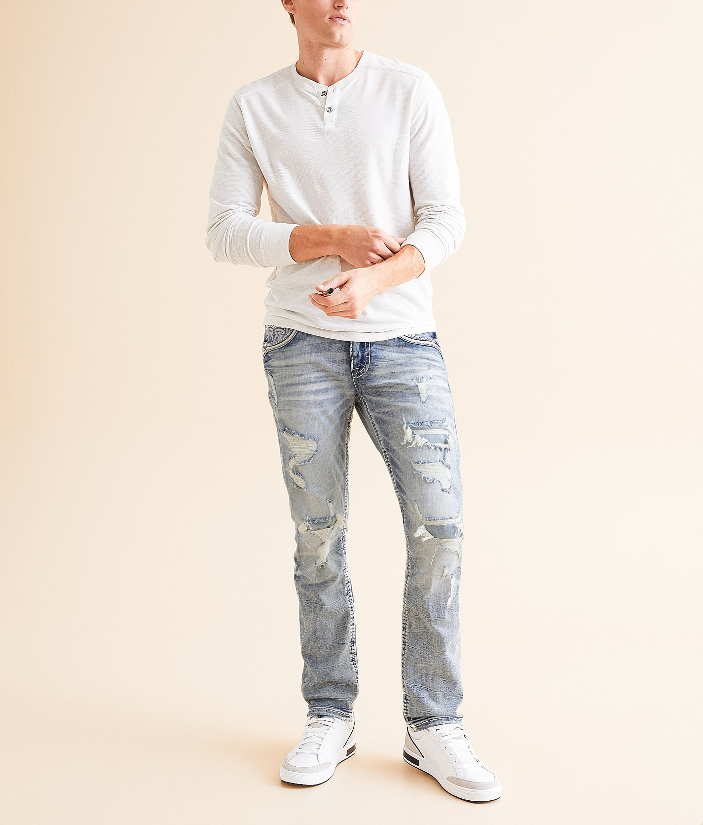 Rock Revival Yulene Slim Straight Stretch Jean - Men's Jeans in Yulene SJ200