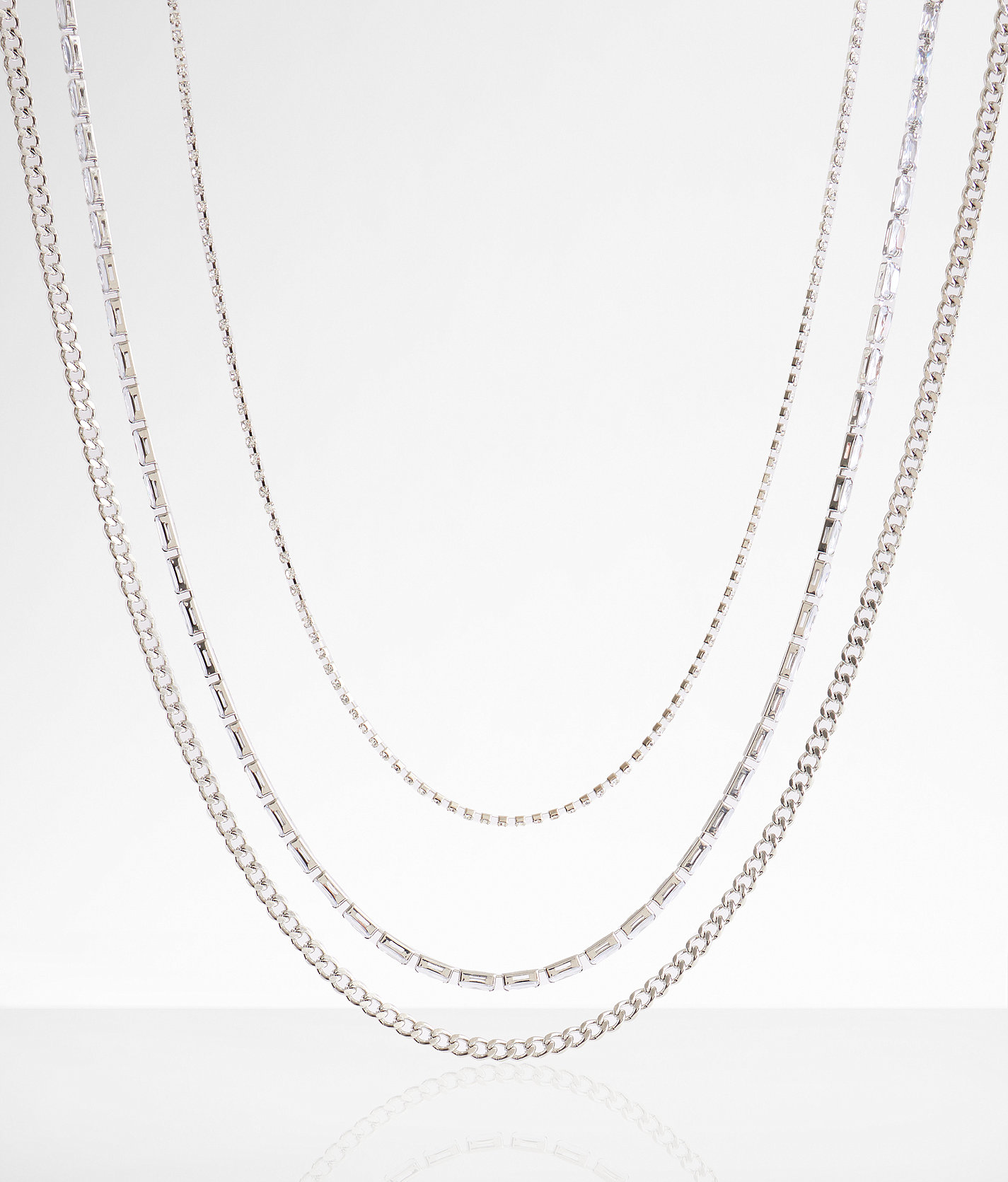 boutique by BKE 3 Pack Glitz Necklace Set - Women's Jewelry in Silver