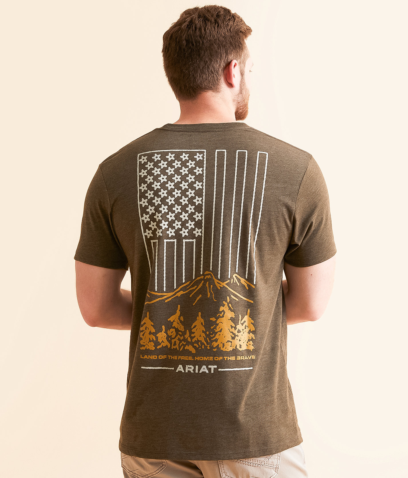 Ariat American Wild T-Shirt - Men's T-Shirts in Brown Heather