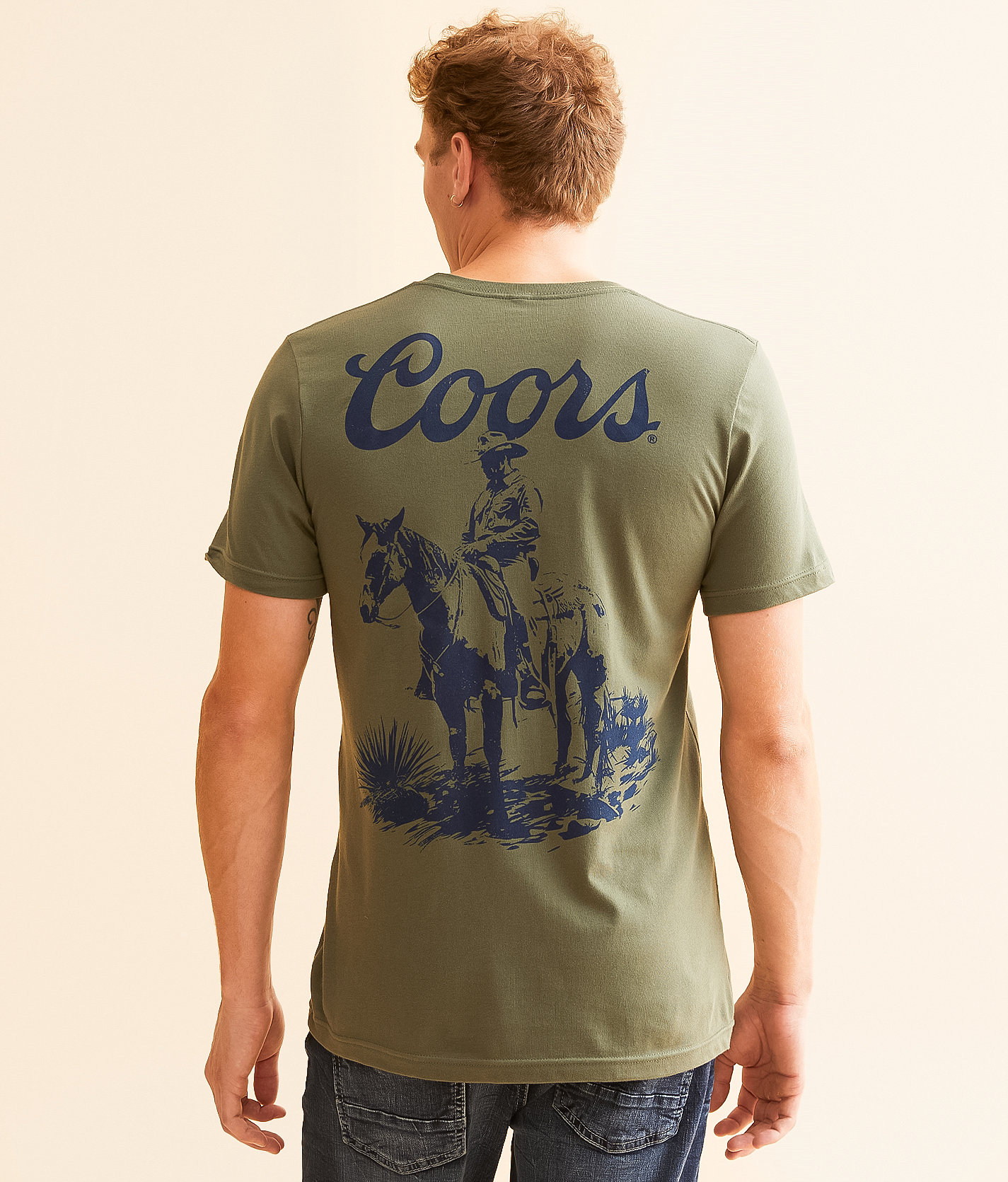 Brew City Coors® Lone Cowboy T-Shirt - Men's T-Shirts in Military Green