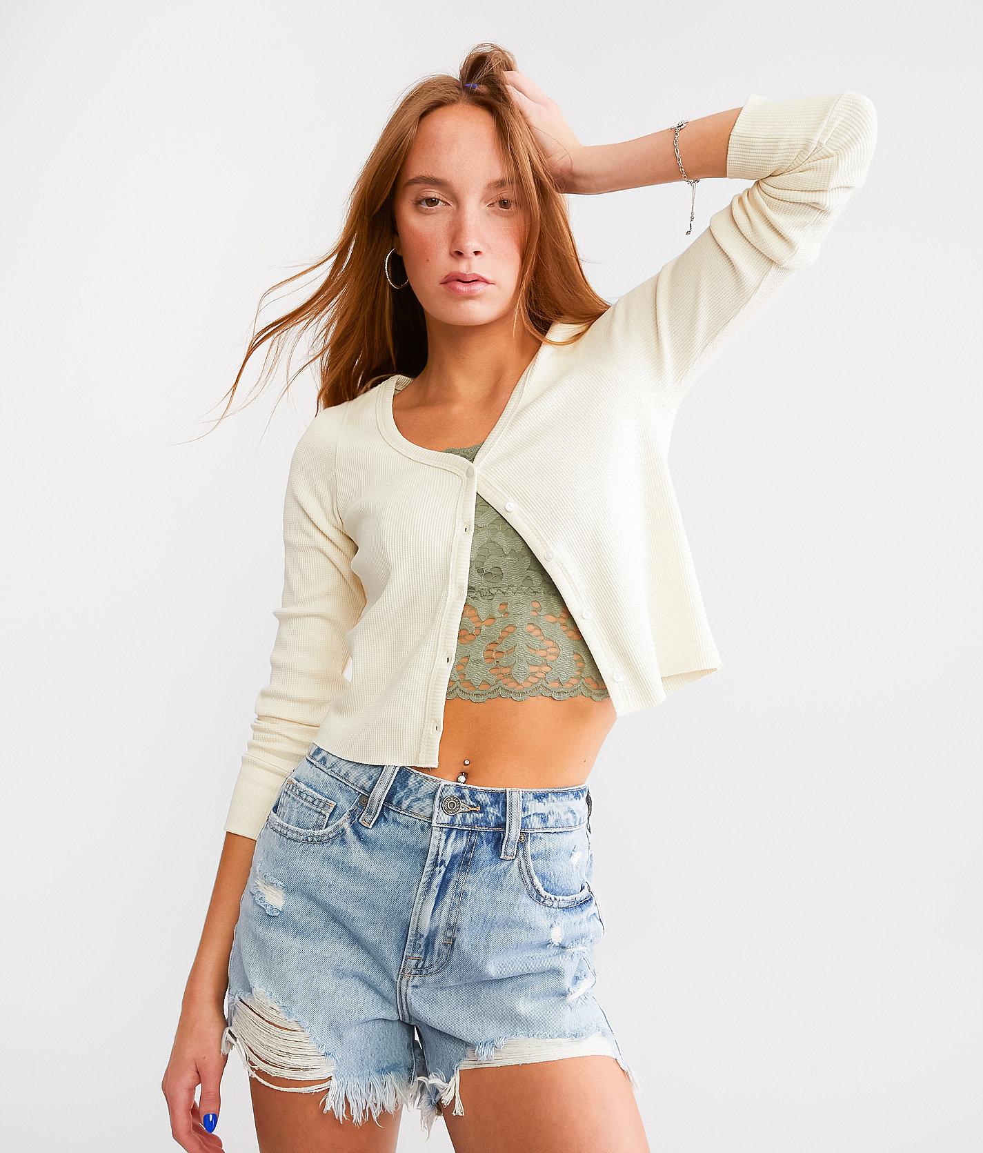 FITZ + EDDI Waffle Knit Top - Women's Shirts & Blouses in Cream