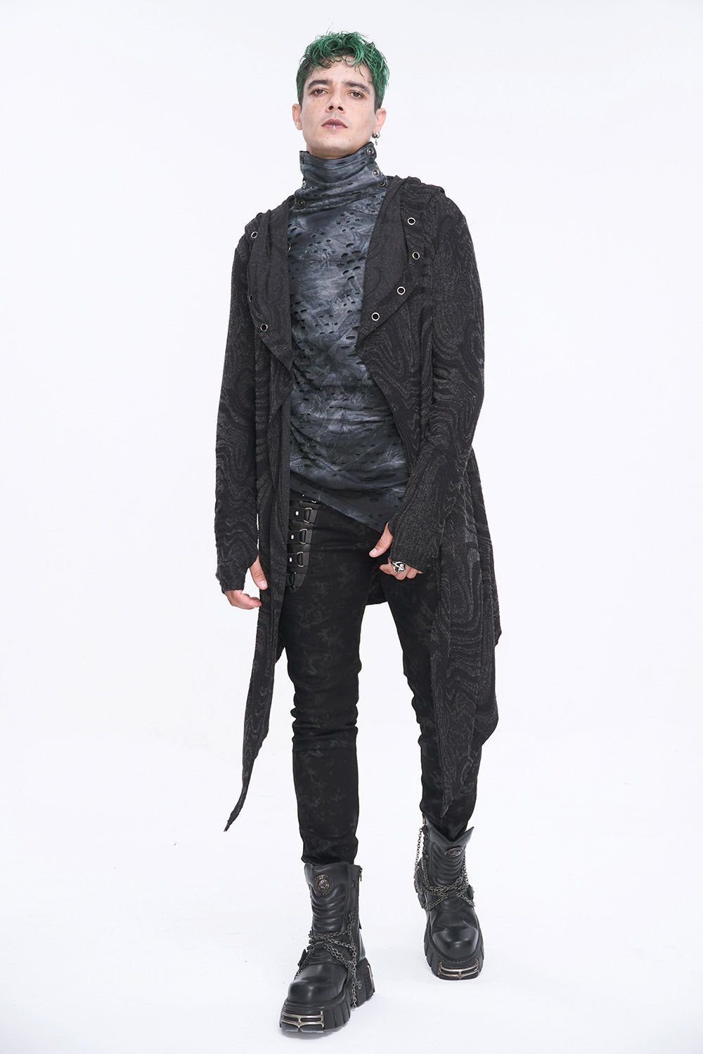 Chained Corrosion Hooded Cardigan