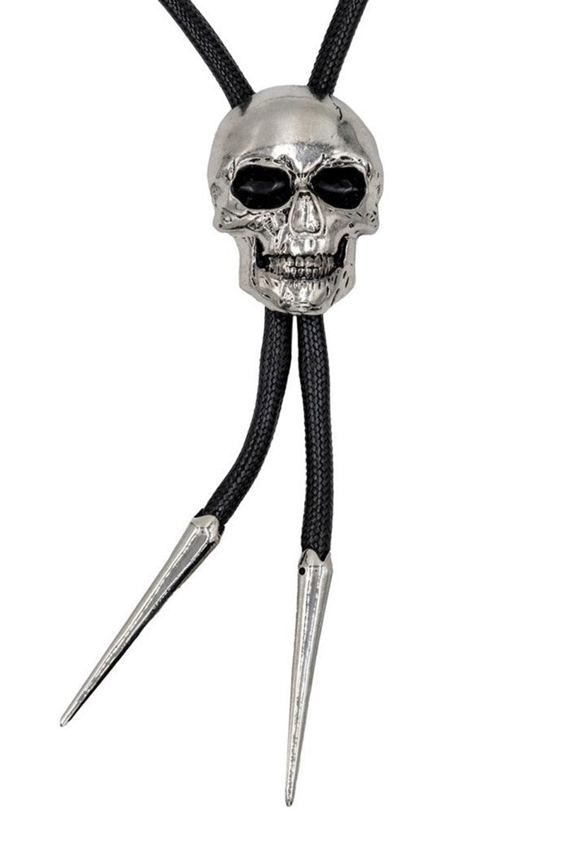 Skull Chrome Bolo Western Tie