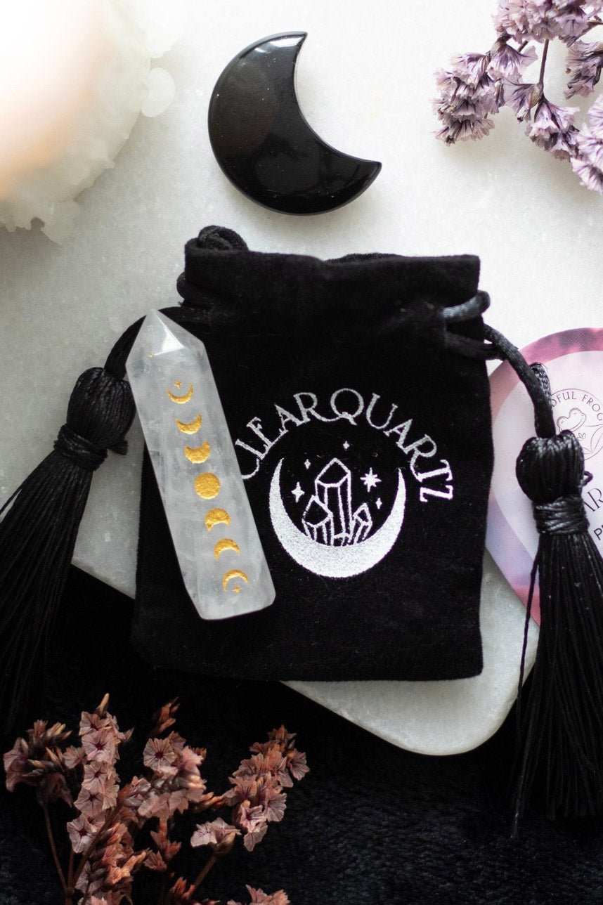 Clear Quartz Moon Phase Crystal Point